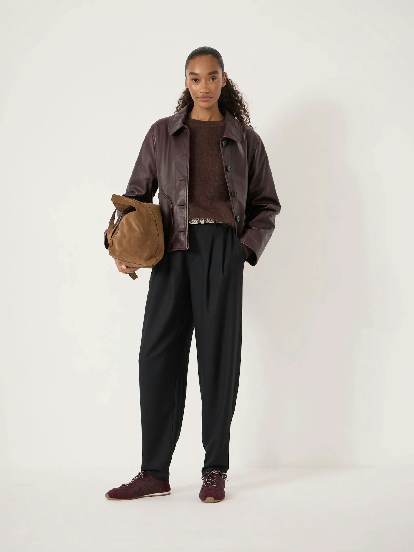 014291-0456-01 Noa Wool Blend Tapered Leg Trousers