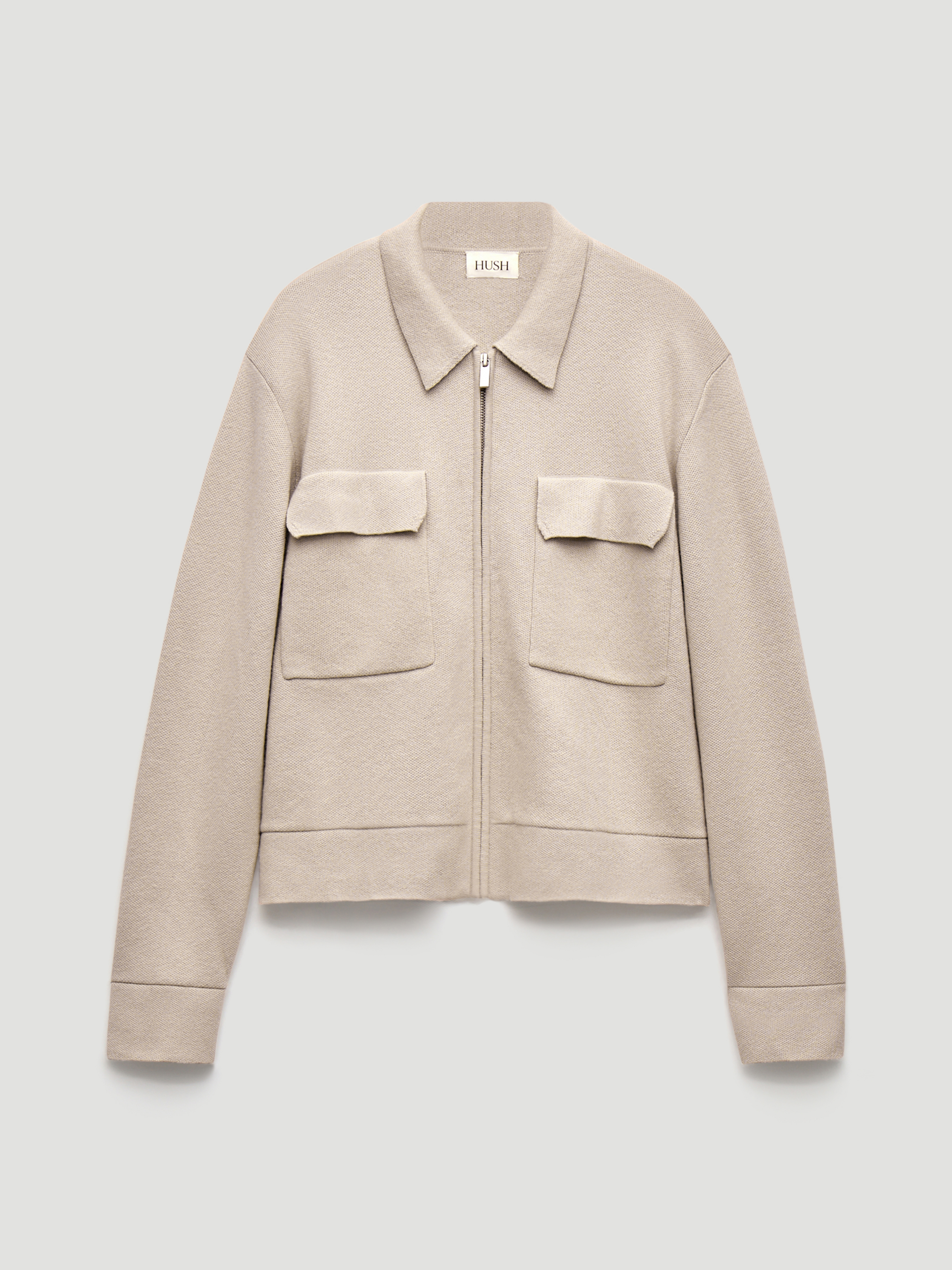 Wool Blend Zip Front Cardigan