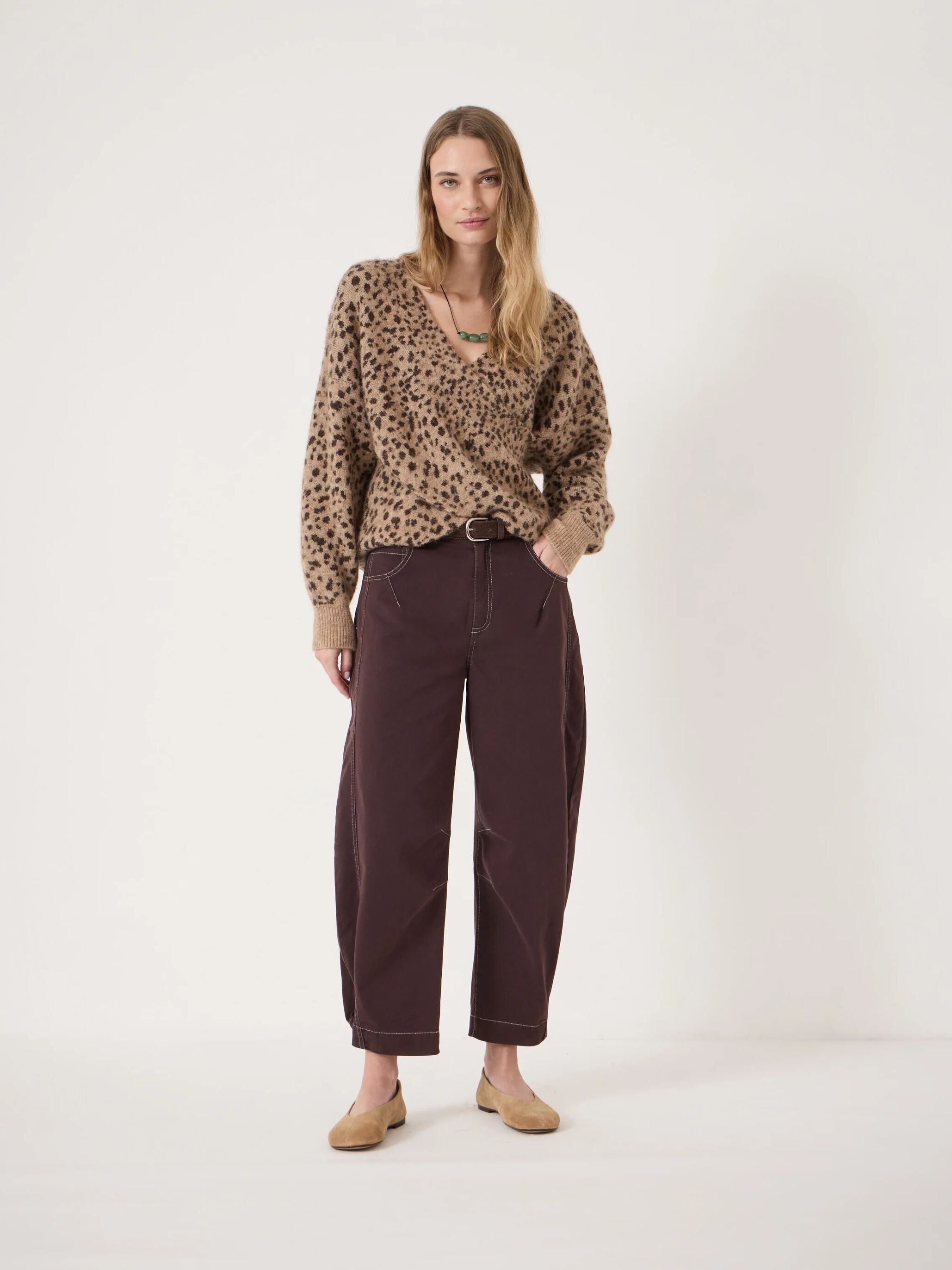 Betty Wool Blend Patterned Wrap Jumper