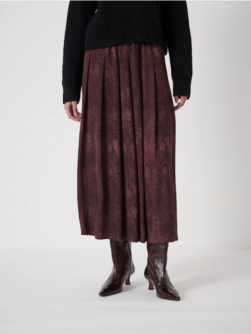 Ivy Pleated Chiffon Midi Skirt