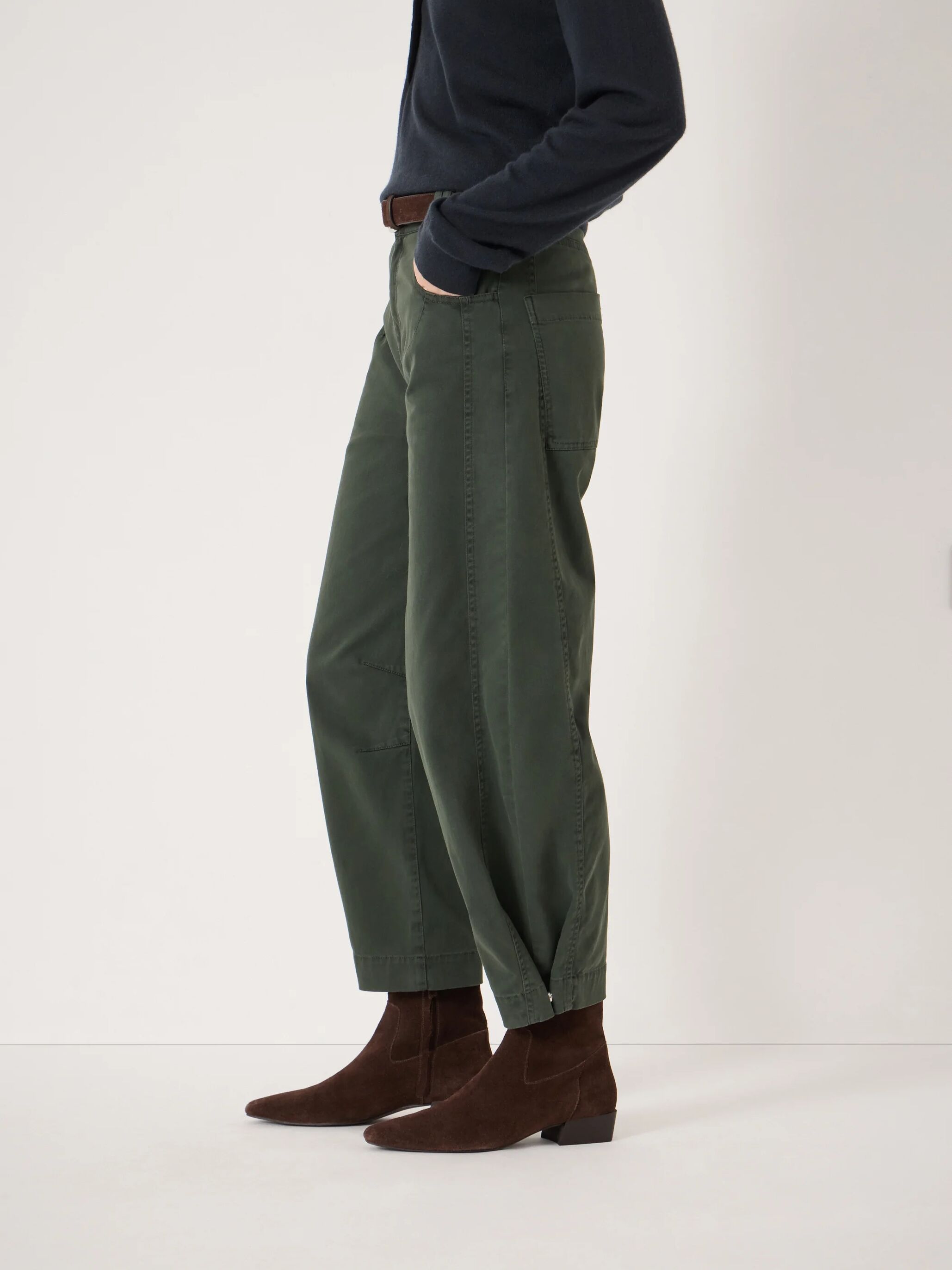 Bryce Seam Detail Barrel Leg Trousers