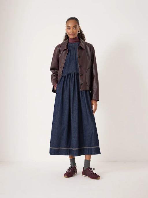 Marlowe Denim Crew Neck Maxi Dress