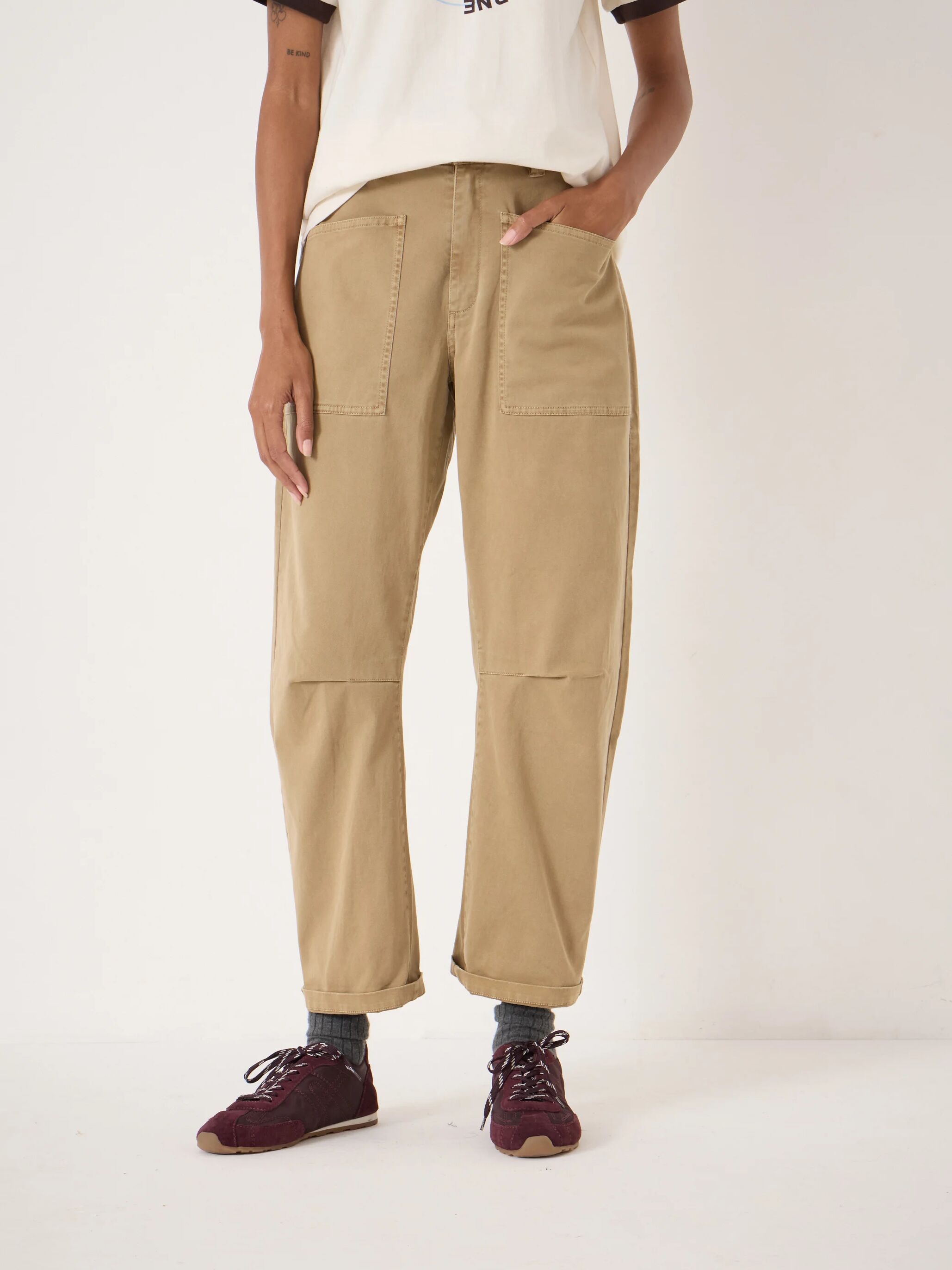 Cordi Barrel Leg Cotton Trousers
