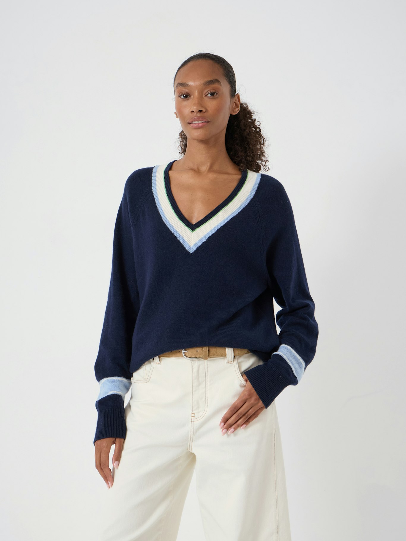 014788-1658-01 Freddie Wool Blend Contrast Trim Jumper