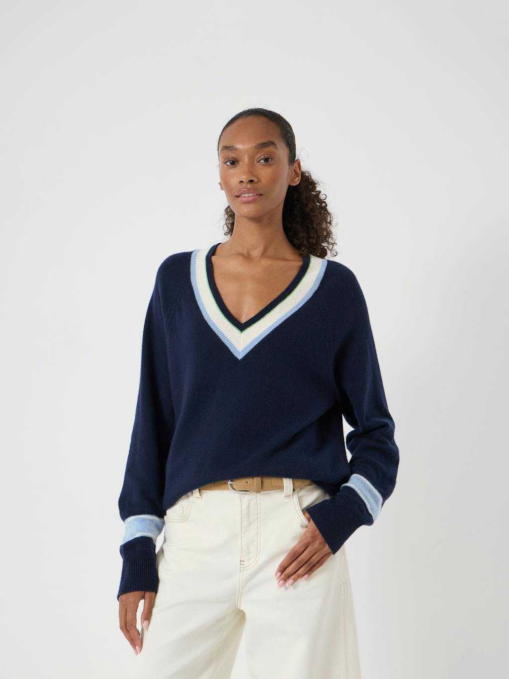 014788-1658-01 Freddie Wool Blend Contrast Trim Jumper