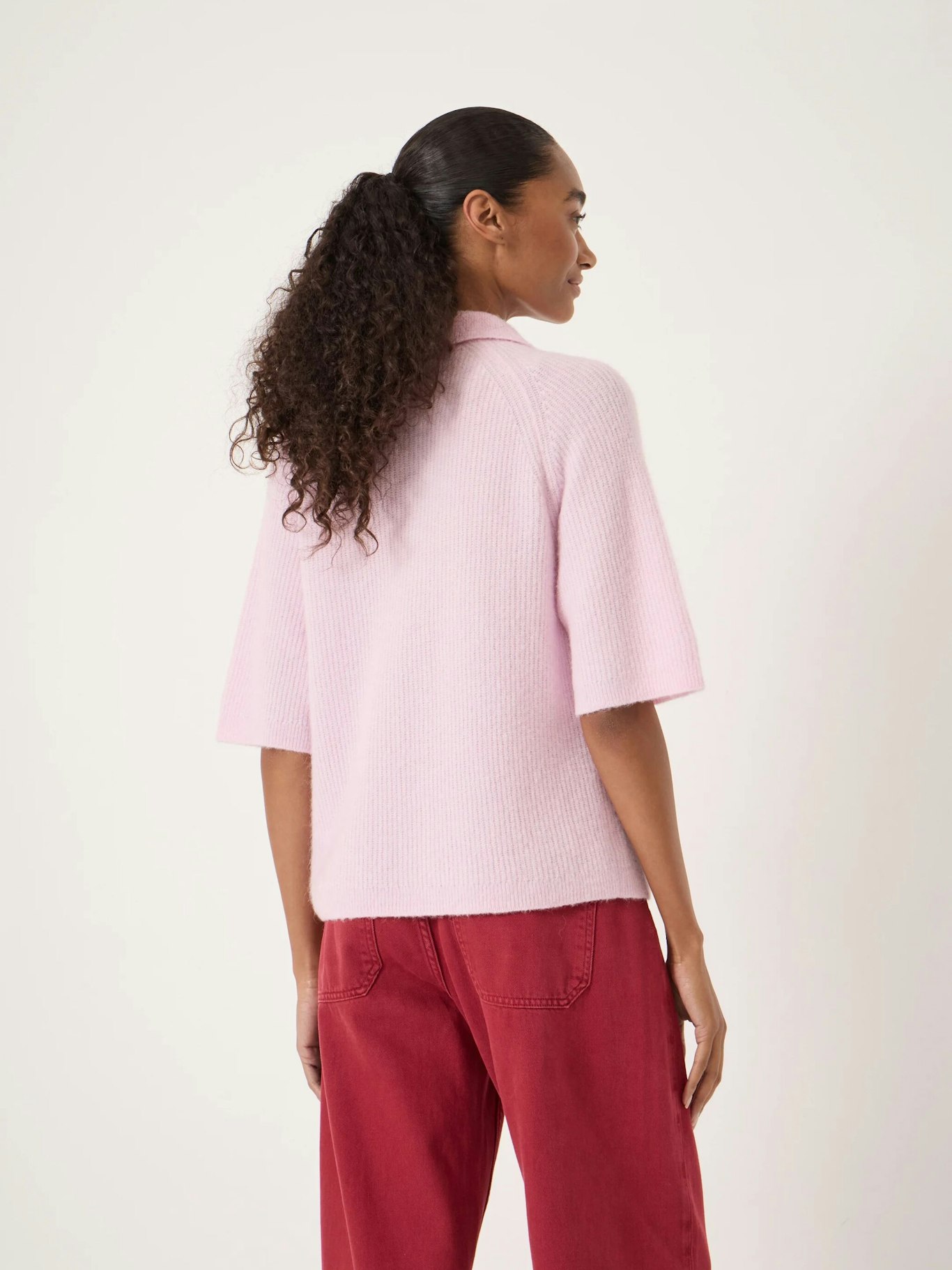 014277-1434-03 Jinny Wool Blend Short Sleeve Cardigan