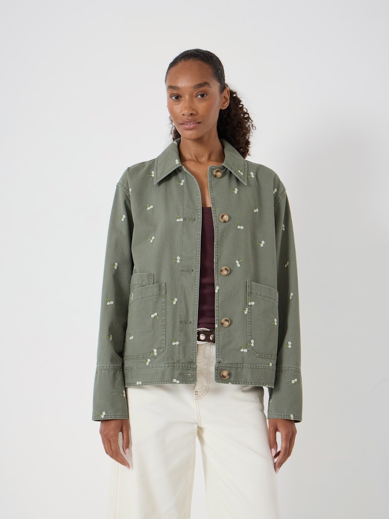 Emery Embroidered Cotton Utility Jacket