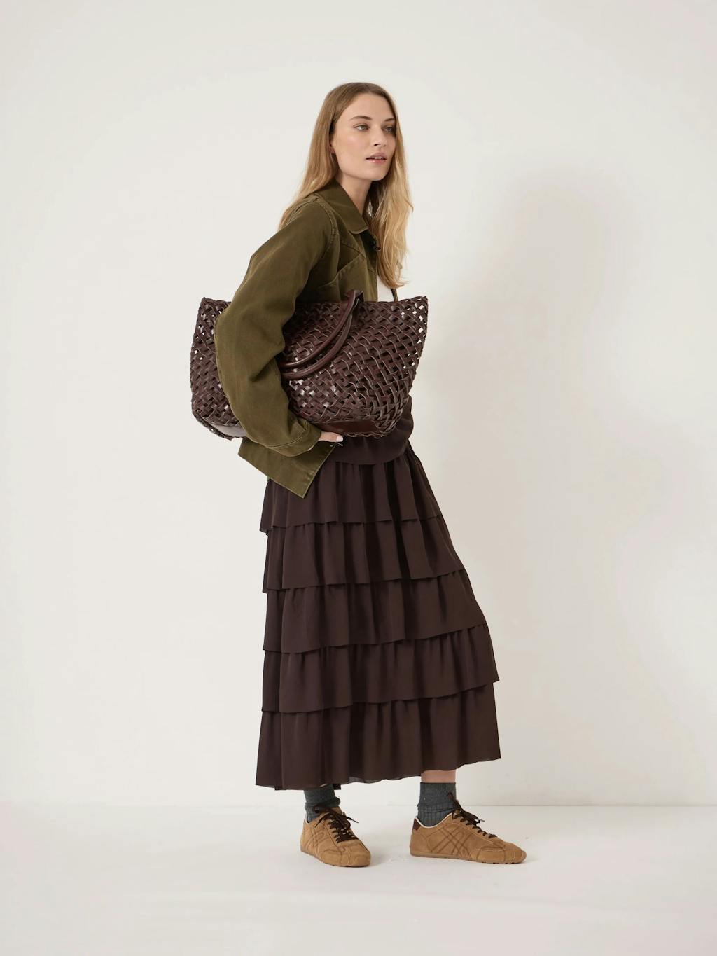 014971-0450-01 Leni Leather Weave Tote Bag