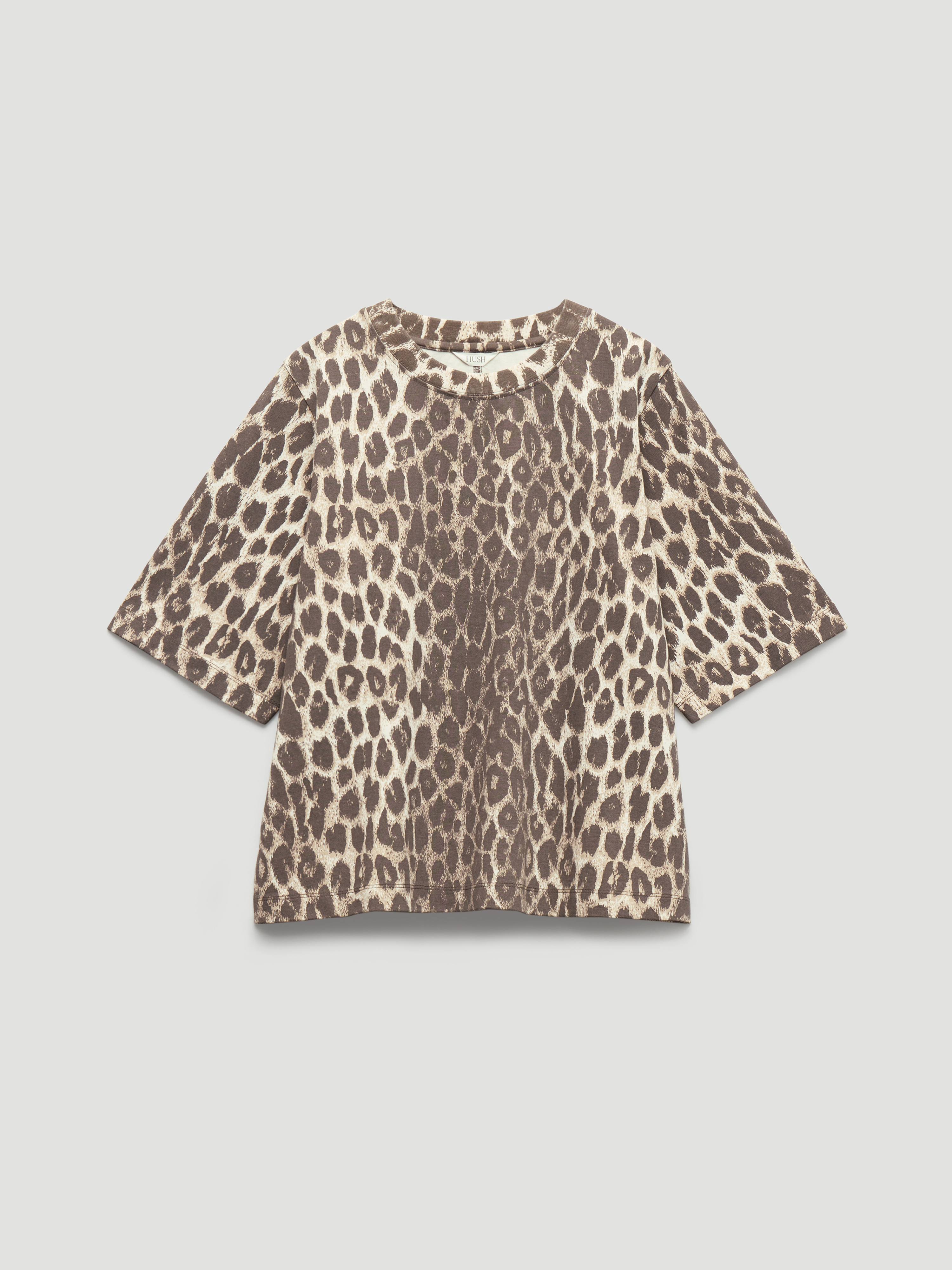 Romina Leopard Print Heavyweight Cotton T-Shirt