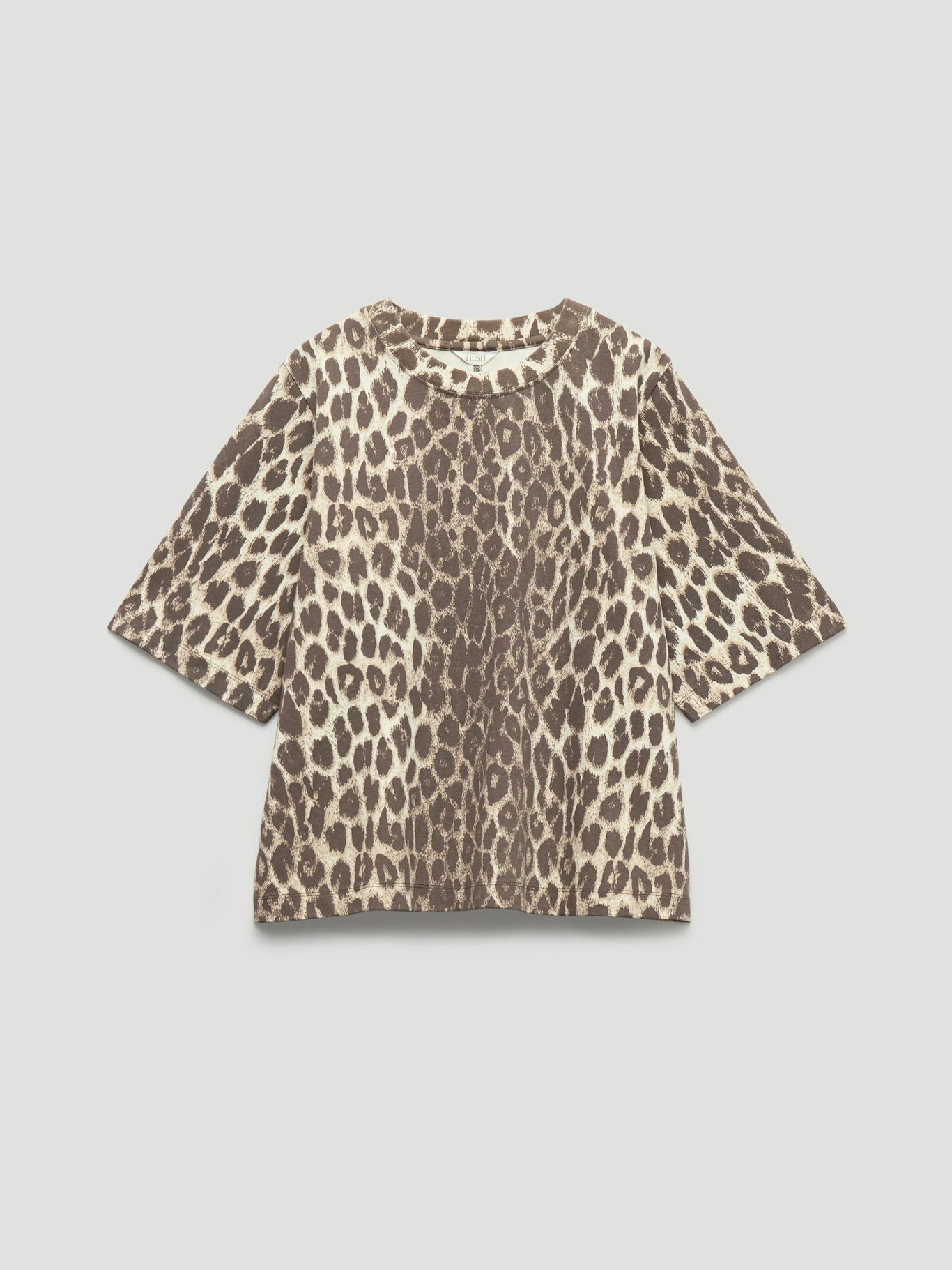 014967-4911-07 Romina Leopard Print Heavyweight Cotton T-Shirt
