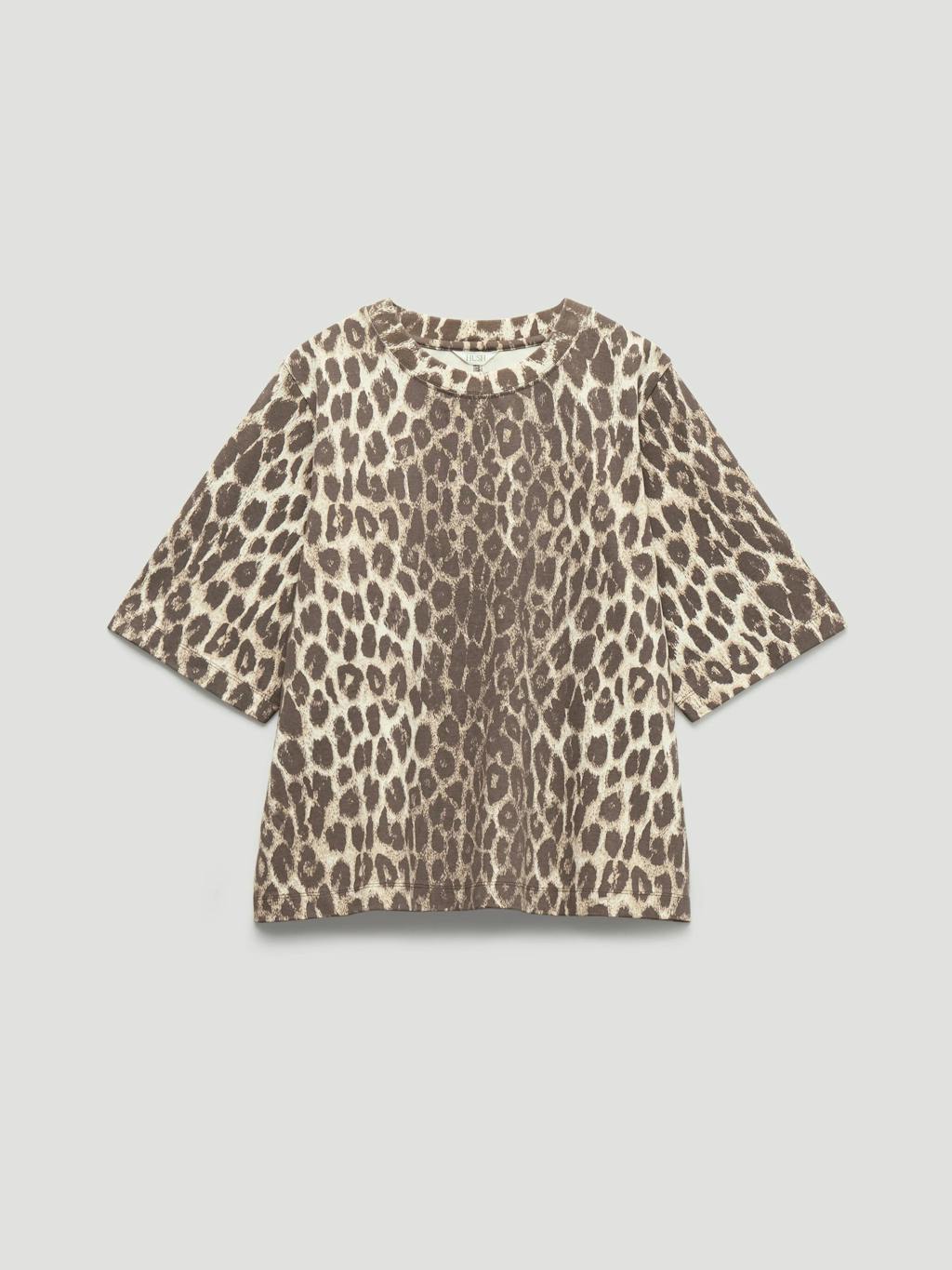014967-4911-07 Romina Leopard Print Heavyweight Cotton T-Shirt