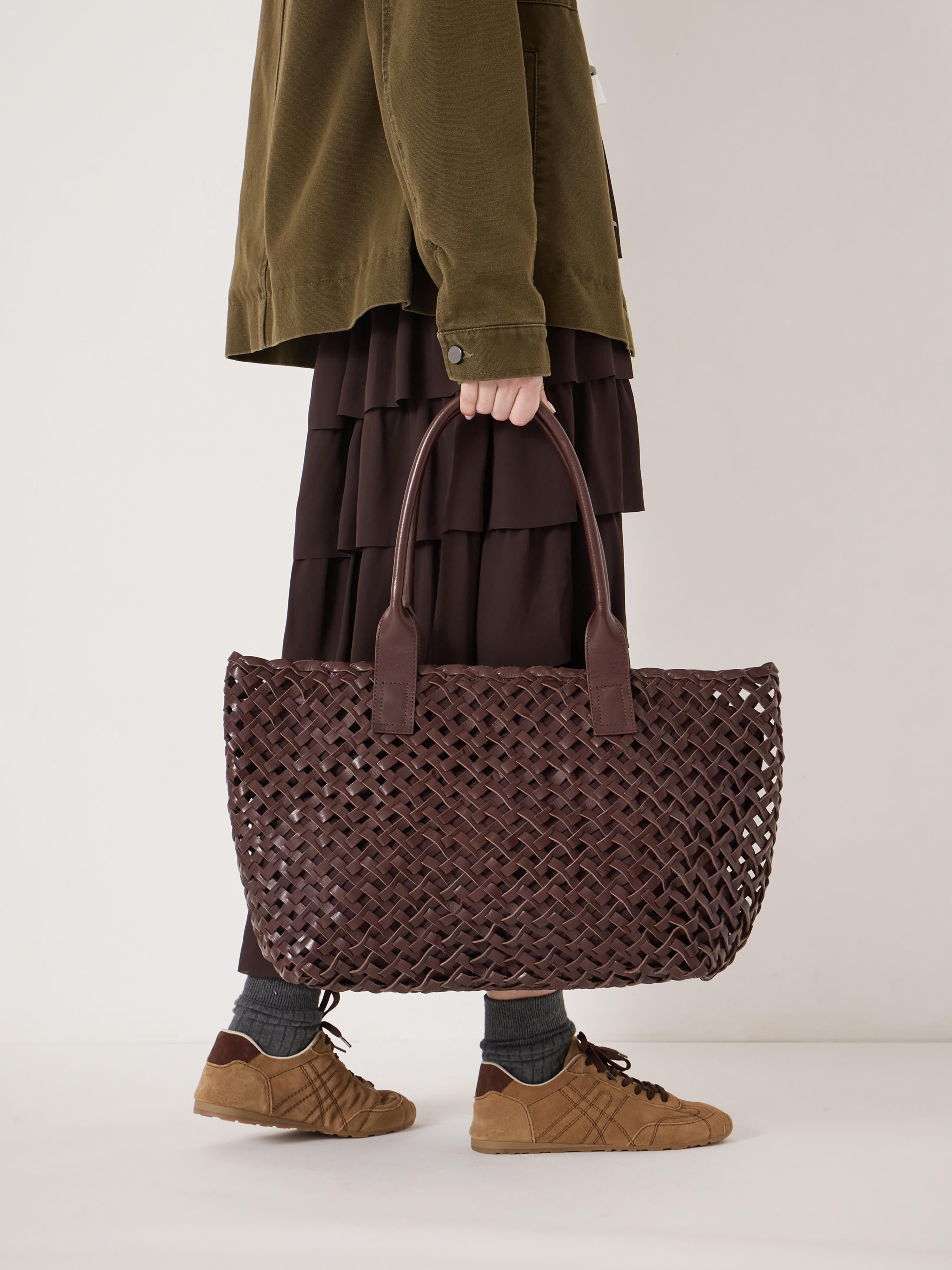 Leni Leather Weave Tote Bag