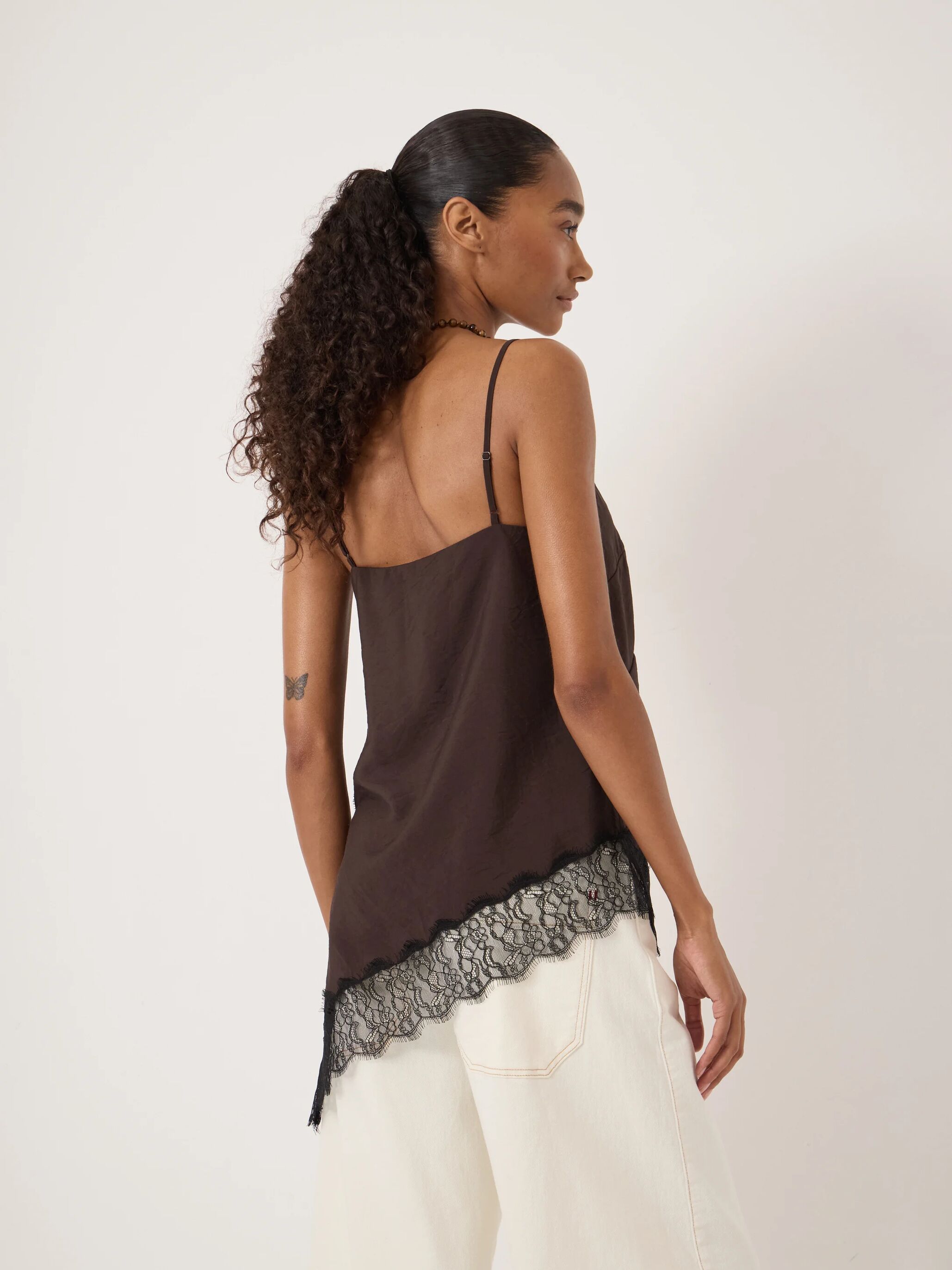 Marnie Asymmetric Lace Trim Cami