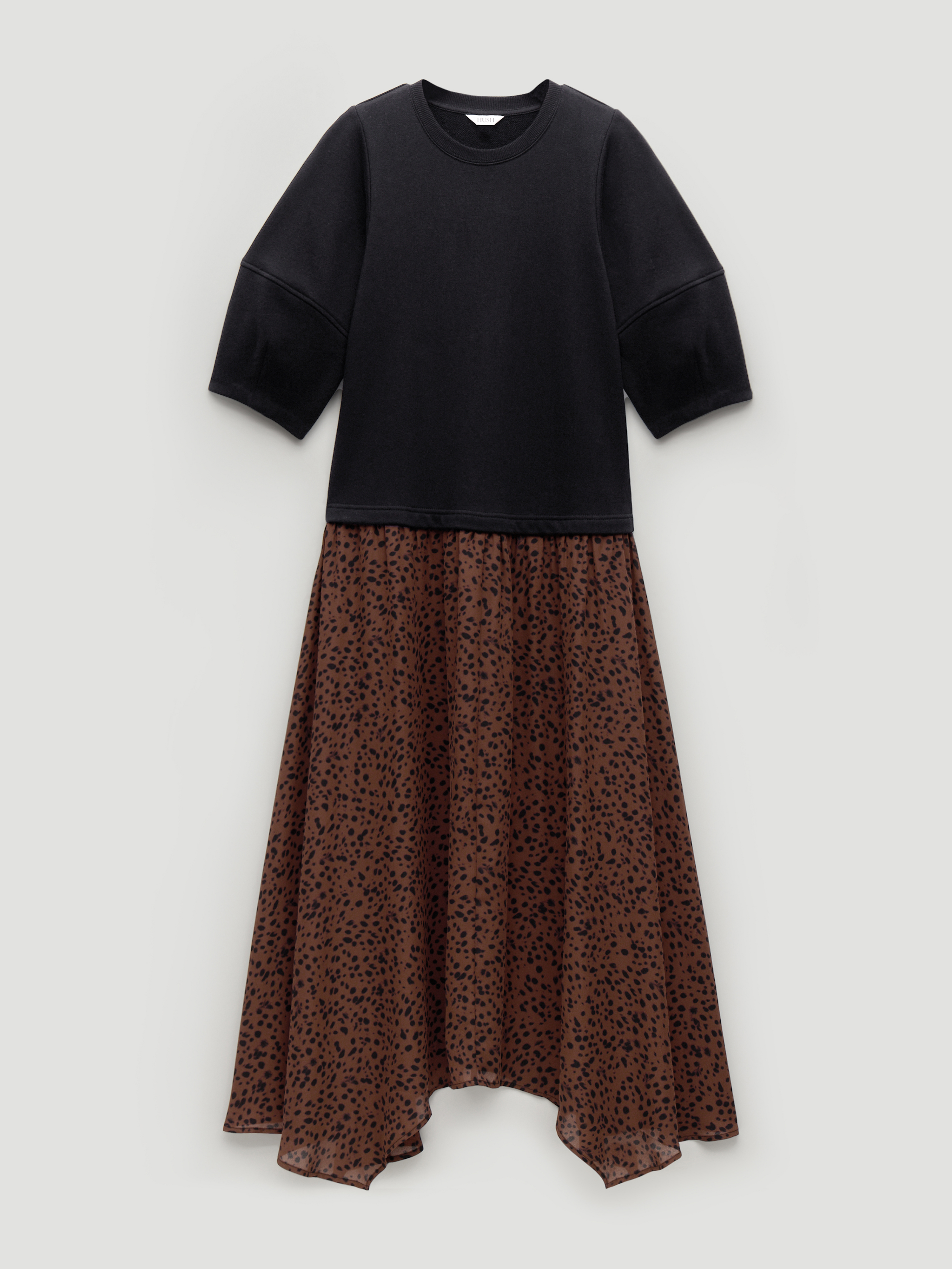 Zola Puff Sleeve Hanky Hem Dress