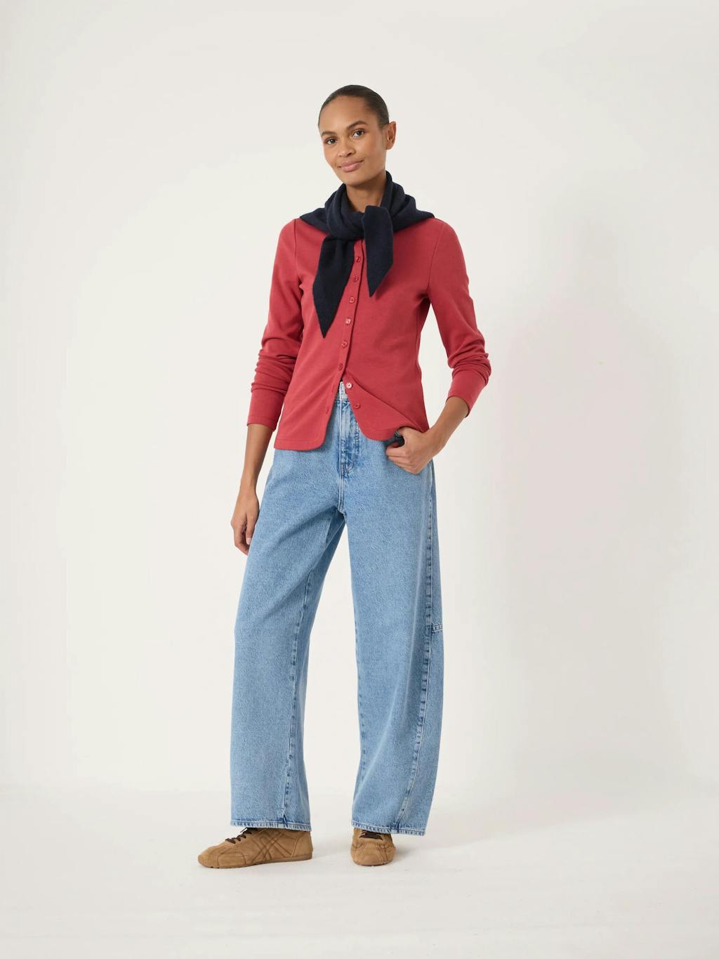 014251-1166-02 Button Detail Jersey Cardigan