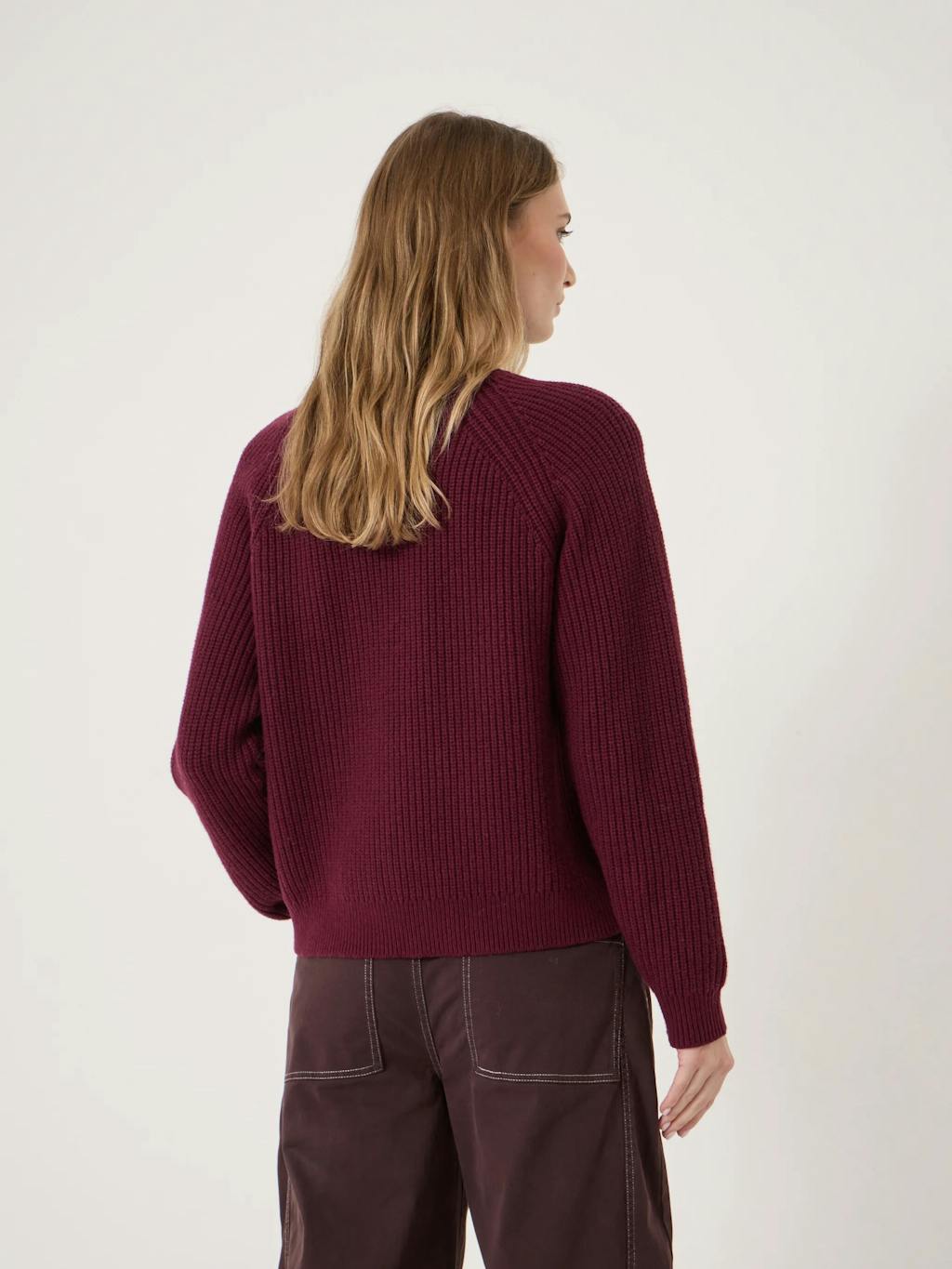 014713-1324-03 Mel Wool Blend Plait Trim Jumper