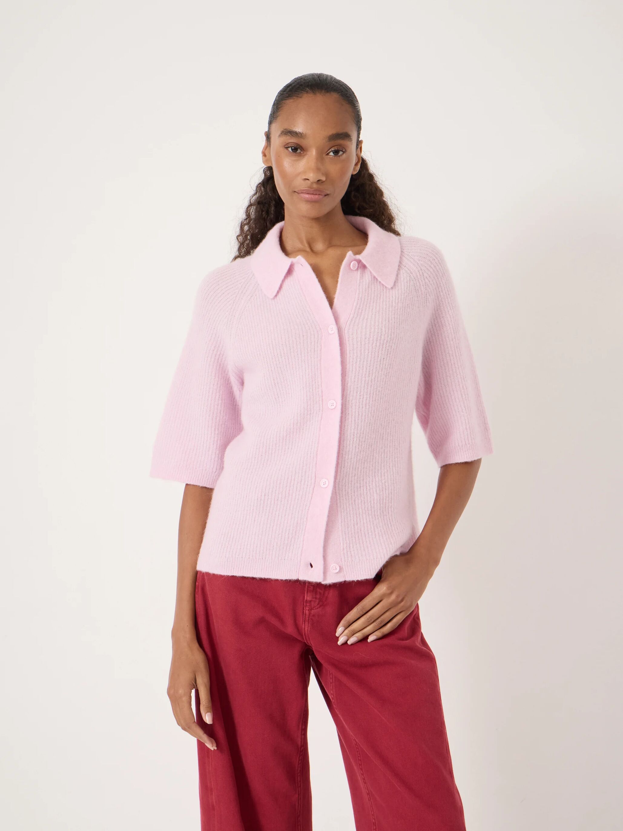 Jinny Wool Blend Short Sleeve Cardigan