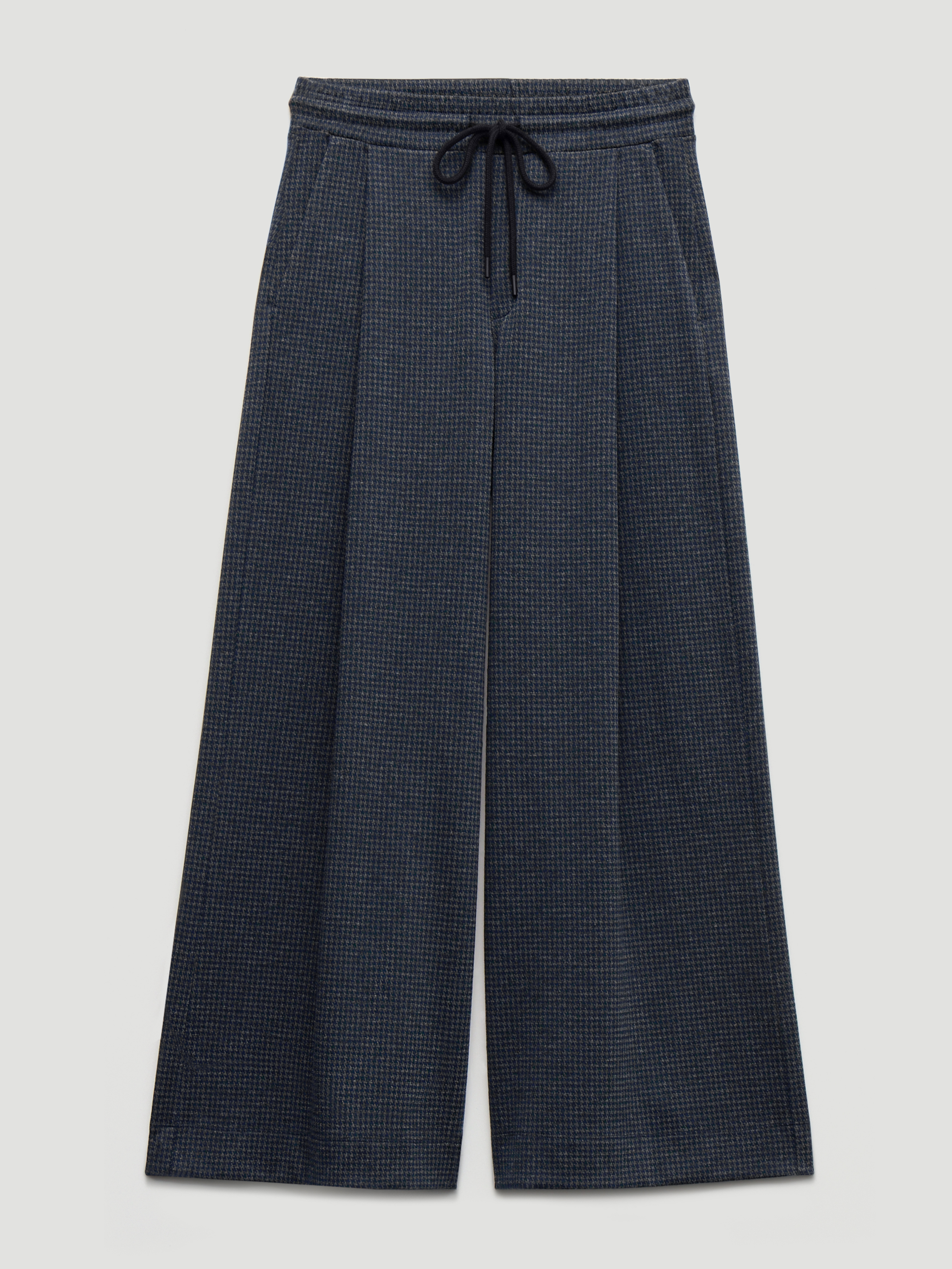 Taylor Check Wide Leg Jersey Trousers