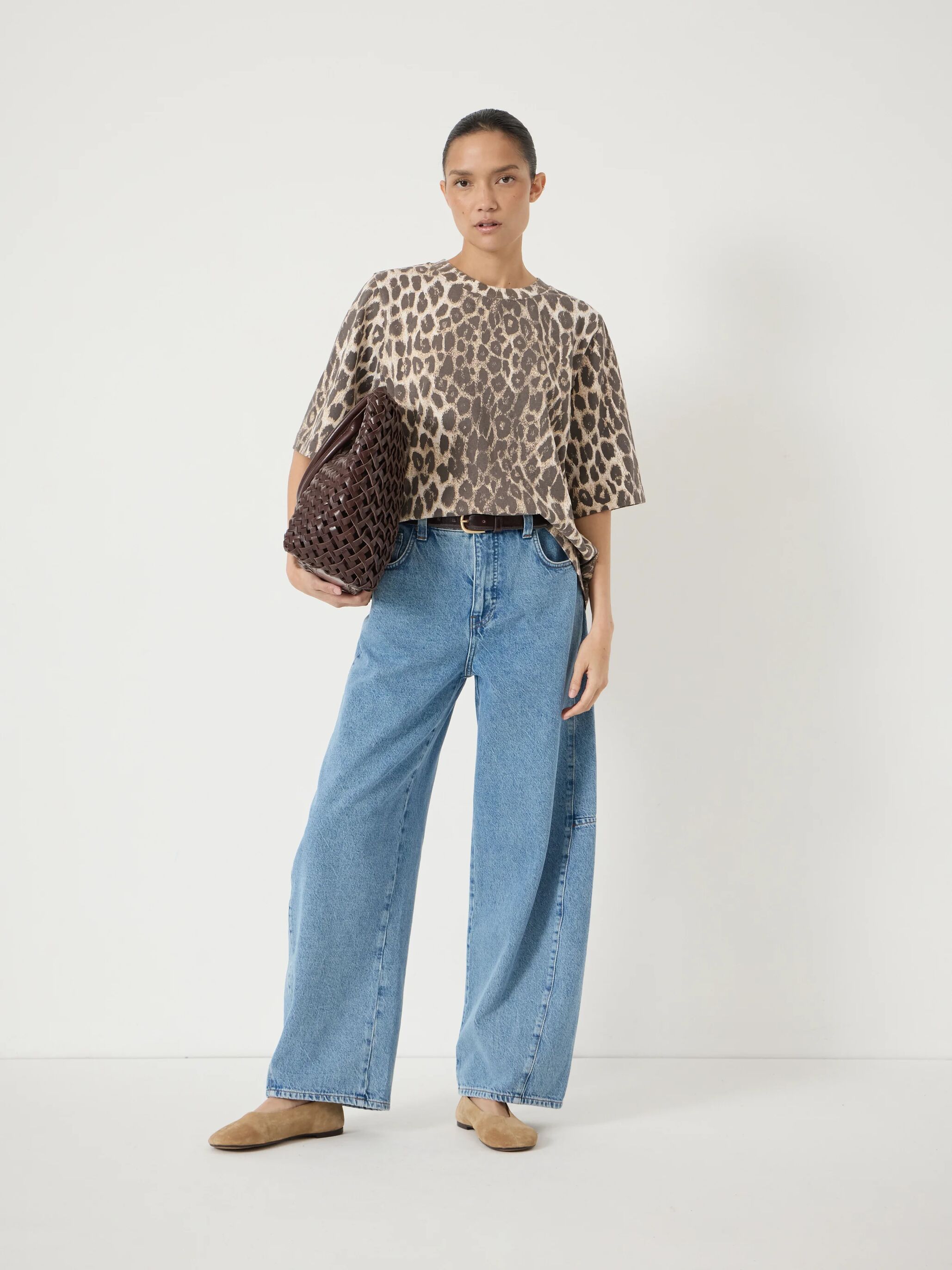Romina Leopard Print Heavyweight Cotton T-Shirt