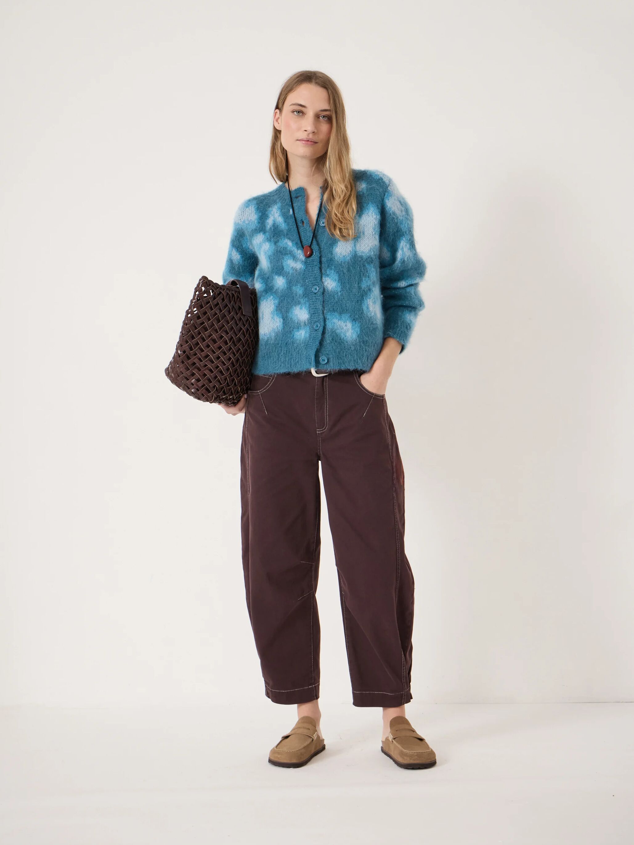 Florrie Patterned Cardigan with Wool