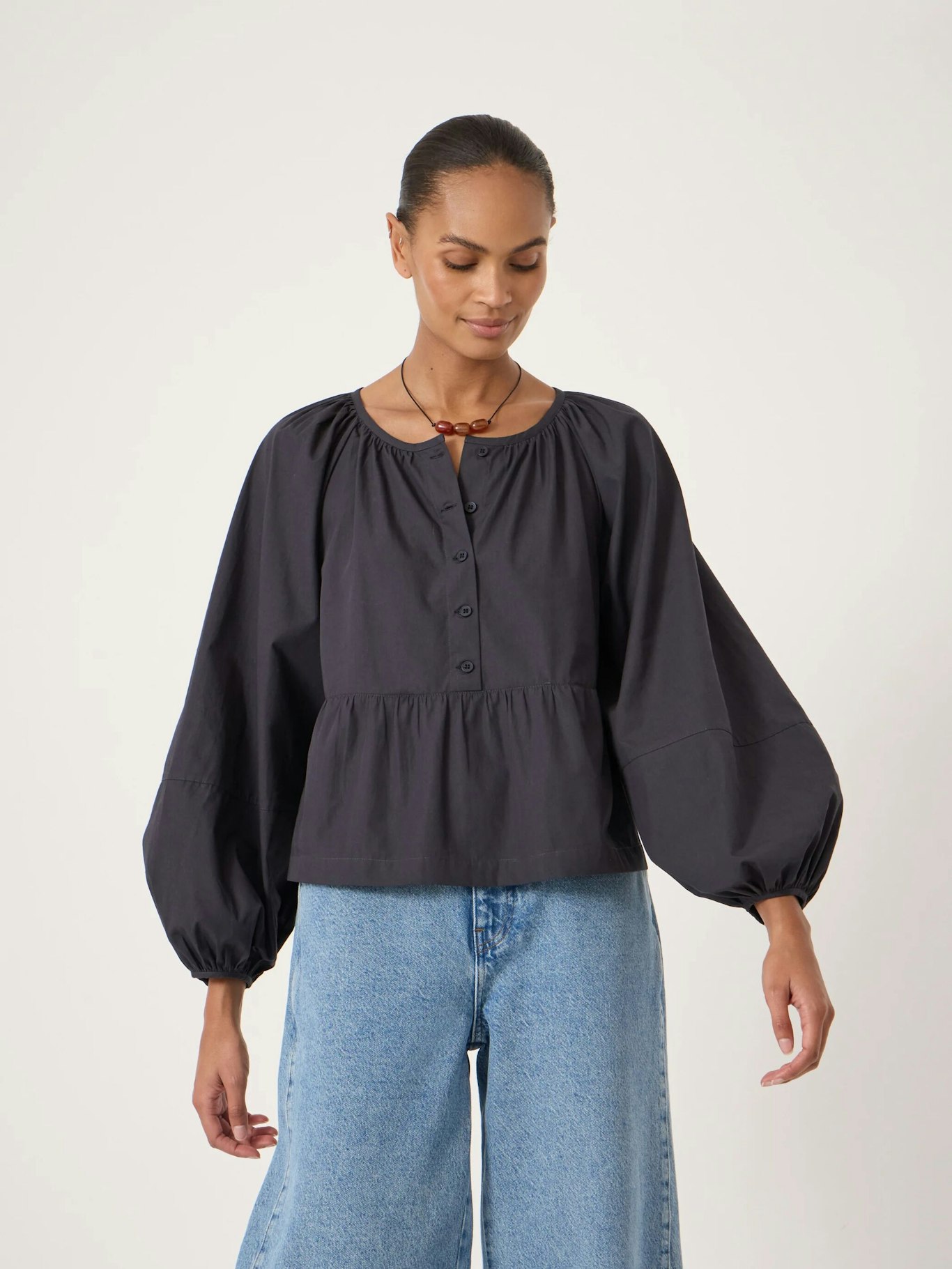 015153-1658-01 Beck Cotton Peplum Blouse