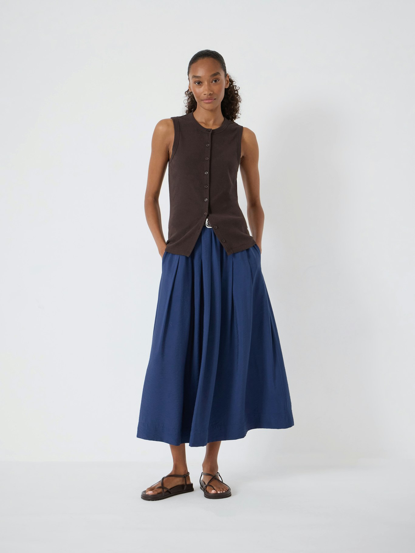 014307-3315-01 Ivy Pleated Midi Skirt
