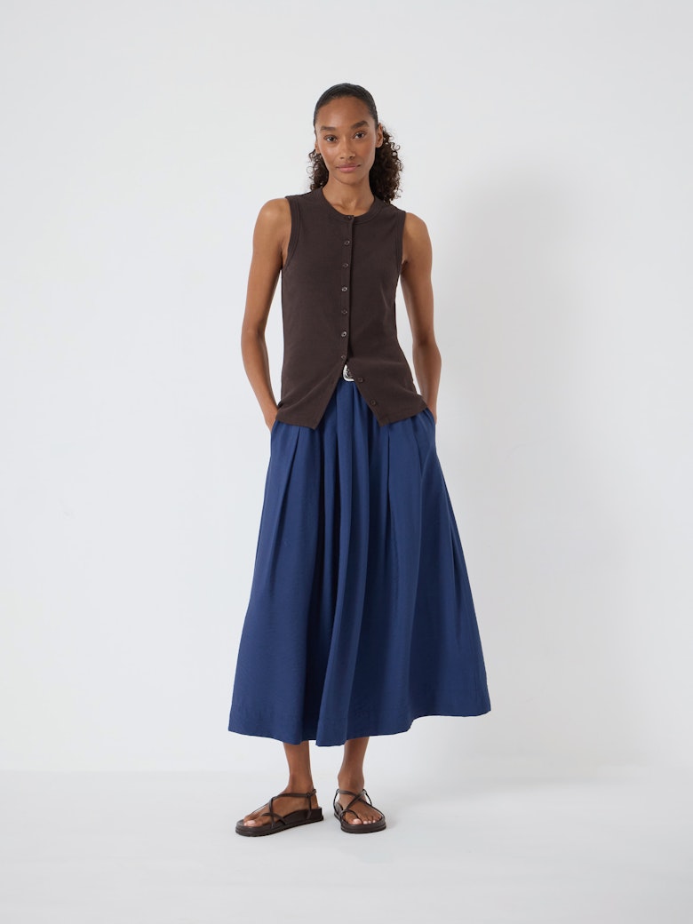 Ivy Pleated Midi Skirt