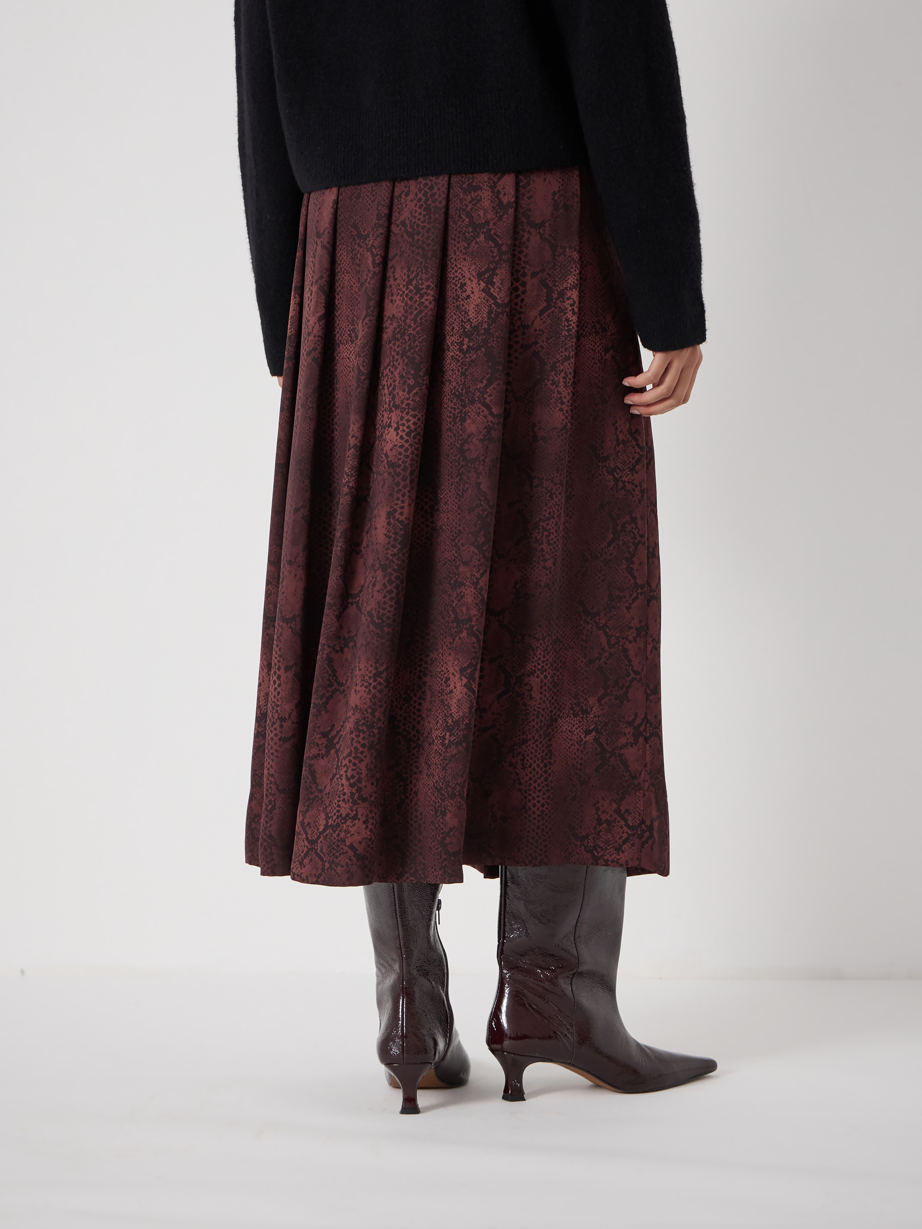 Ivy Pleated Chiffon Midi Skirt