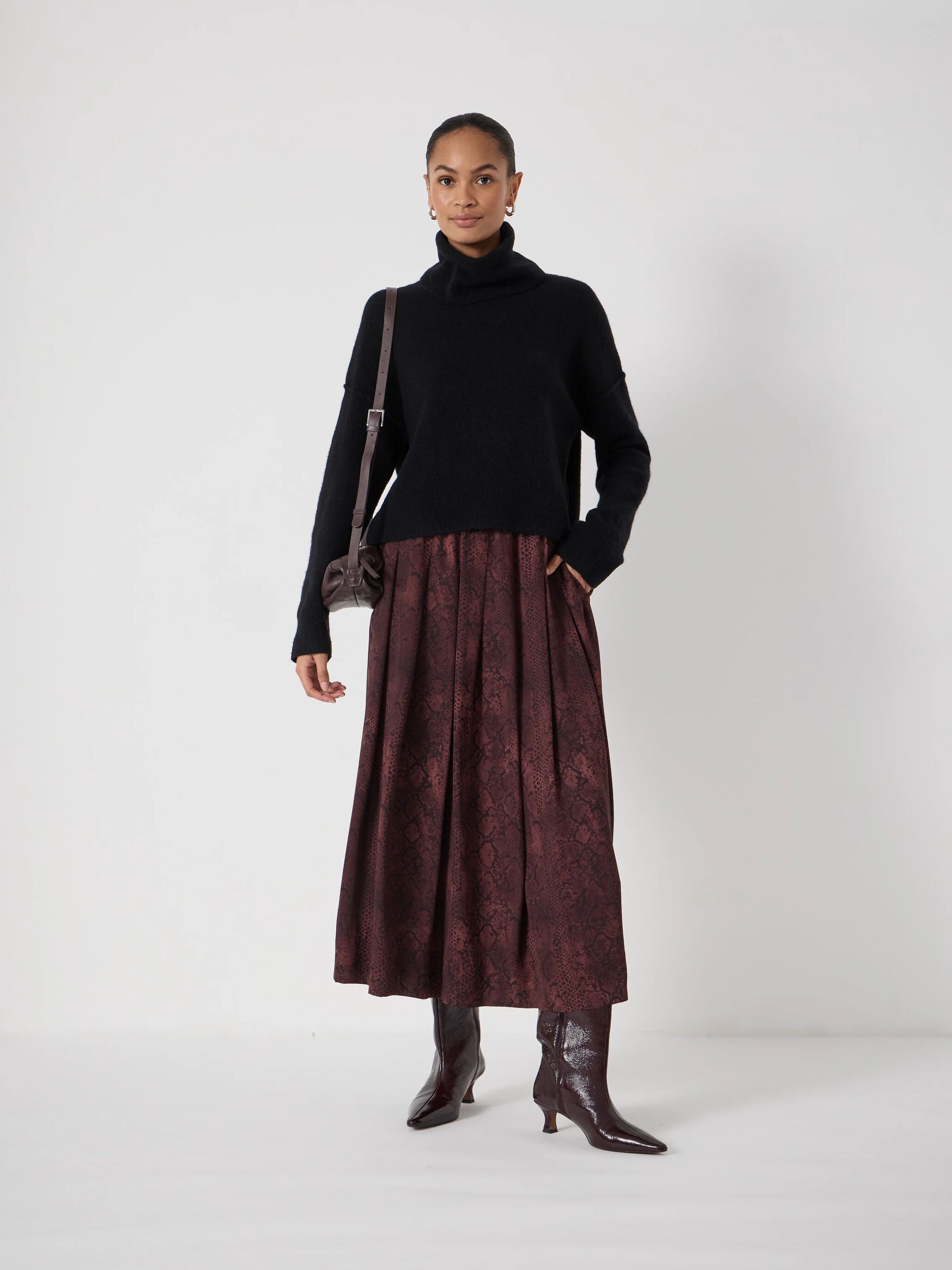 Ivy Pleated Chiffon Midi Skirt