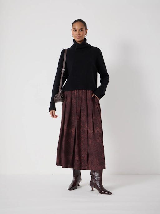Ivy Pleated Chiffon Midi Skirt