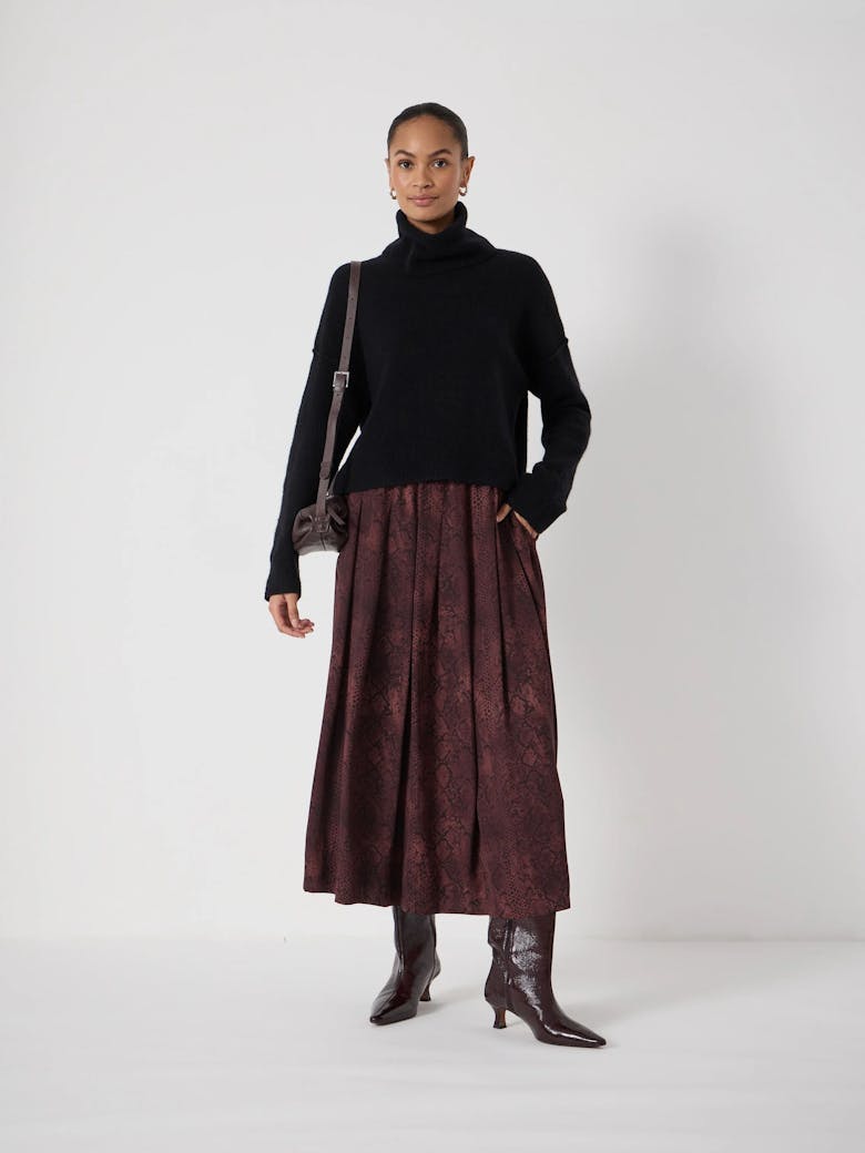 Ivy Pleated Chiffon Midi Skirt
