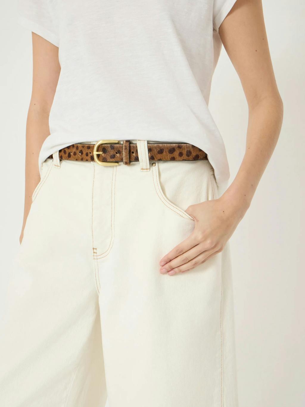 015312-4913-01 Polly Deer Print Hair On Belt