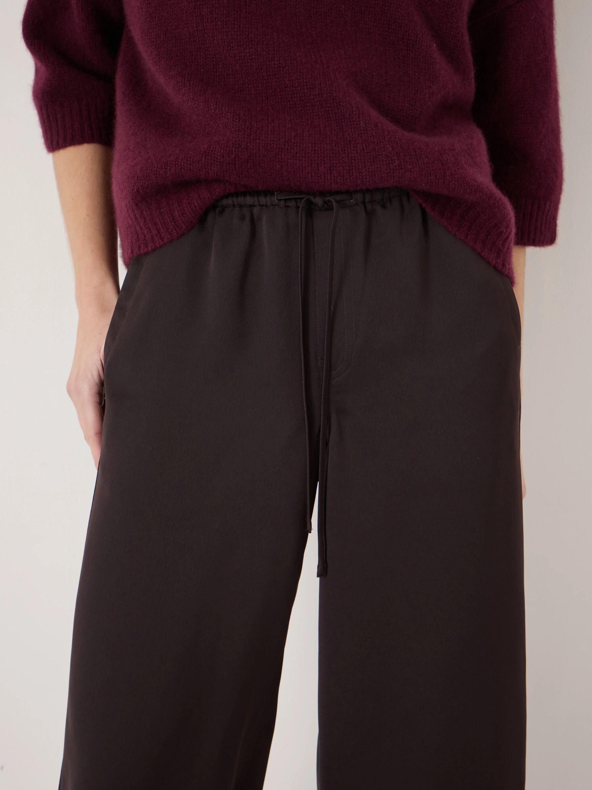 Tamar Satin Straight Ankle Grazer Trousers