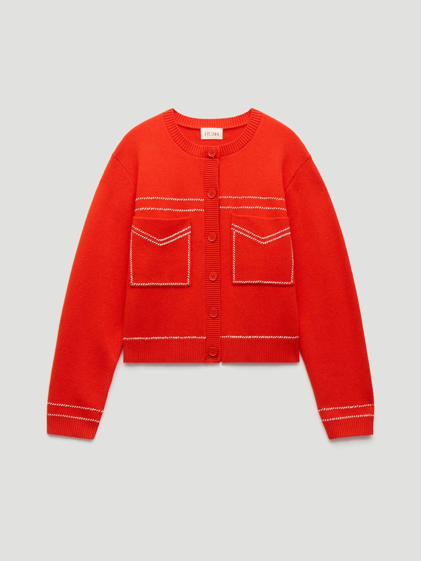 014399-1044-07 Stitch Detail Cardigan with Wool