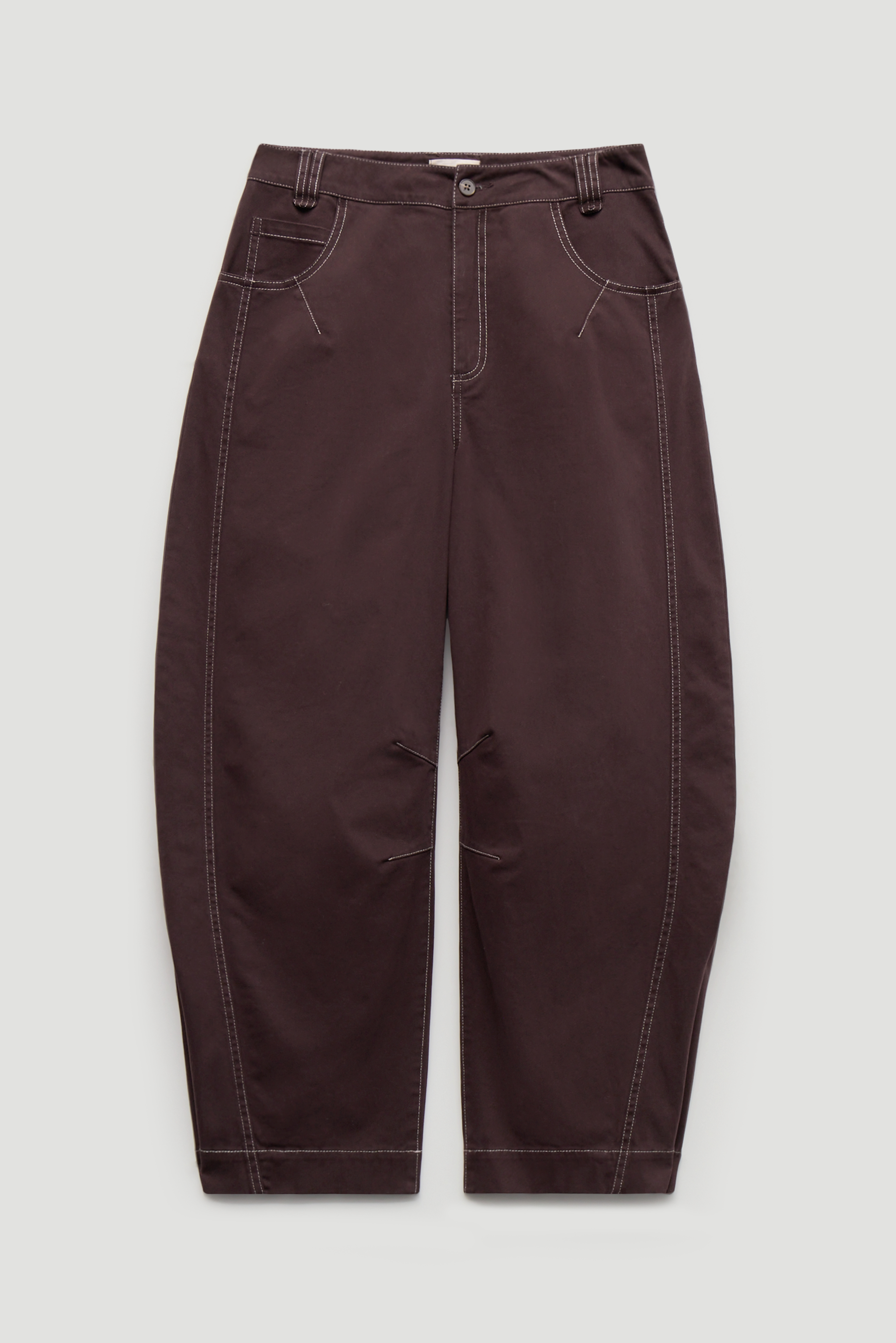 Bryce Seam Detail Barrel Leg Trousers