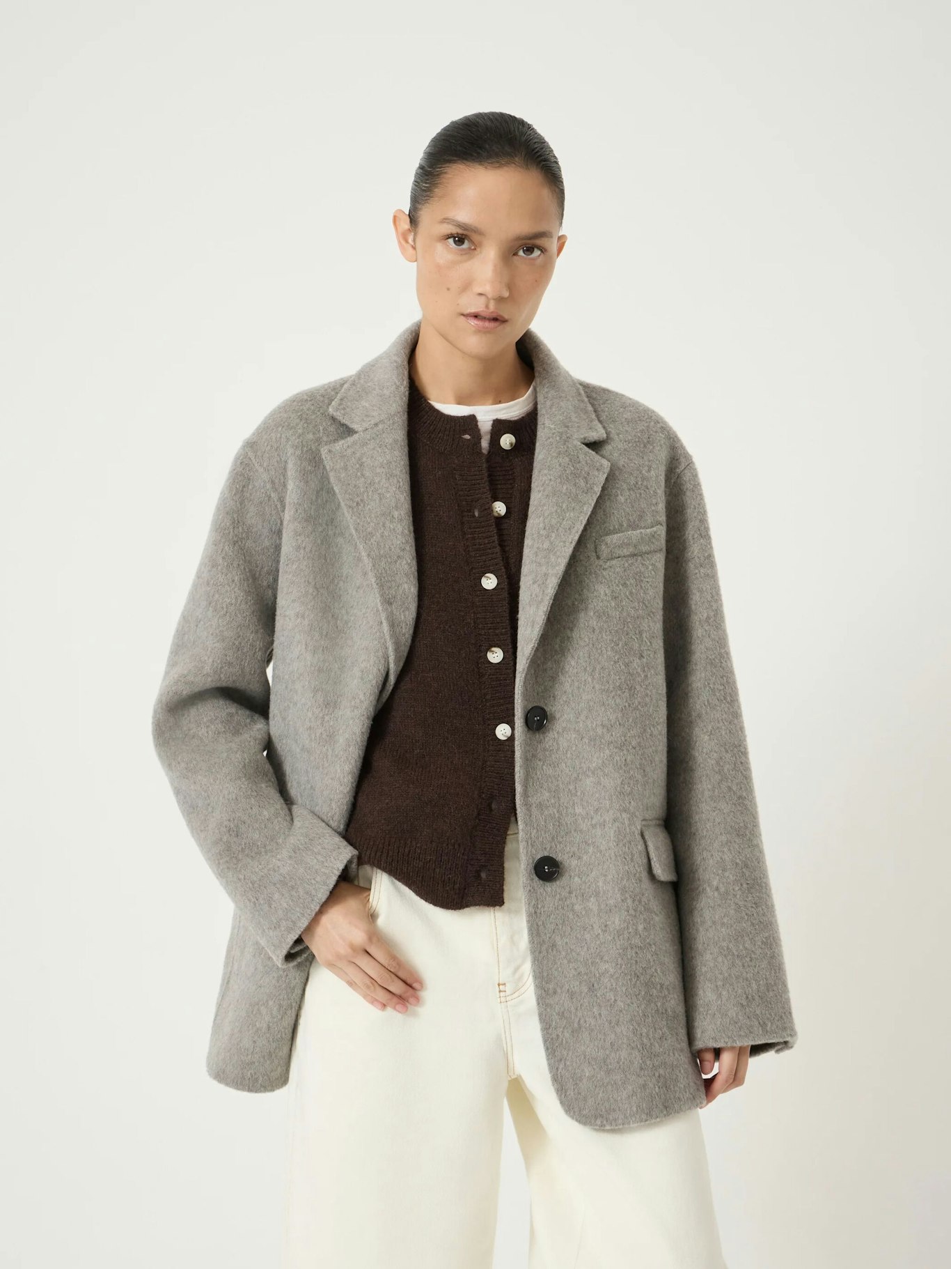 014013-3920-01 Simeron Pure Wool Double Faced Oversized Blazer