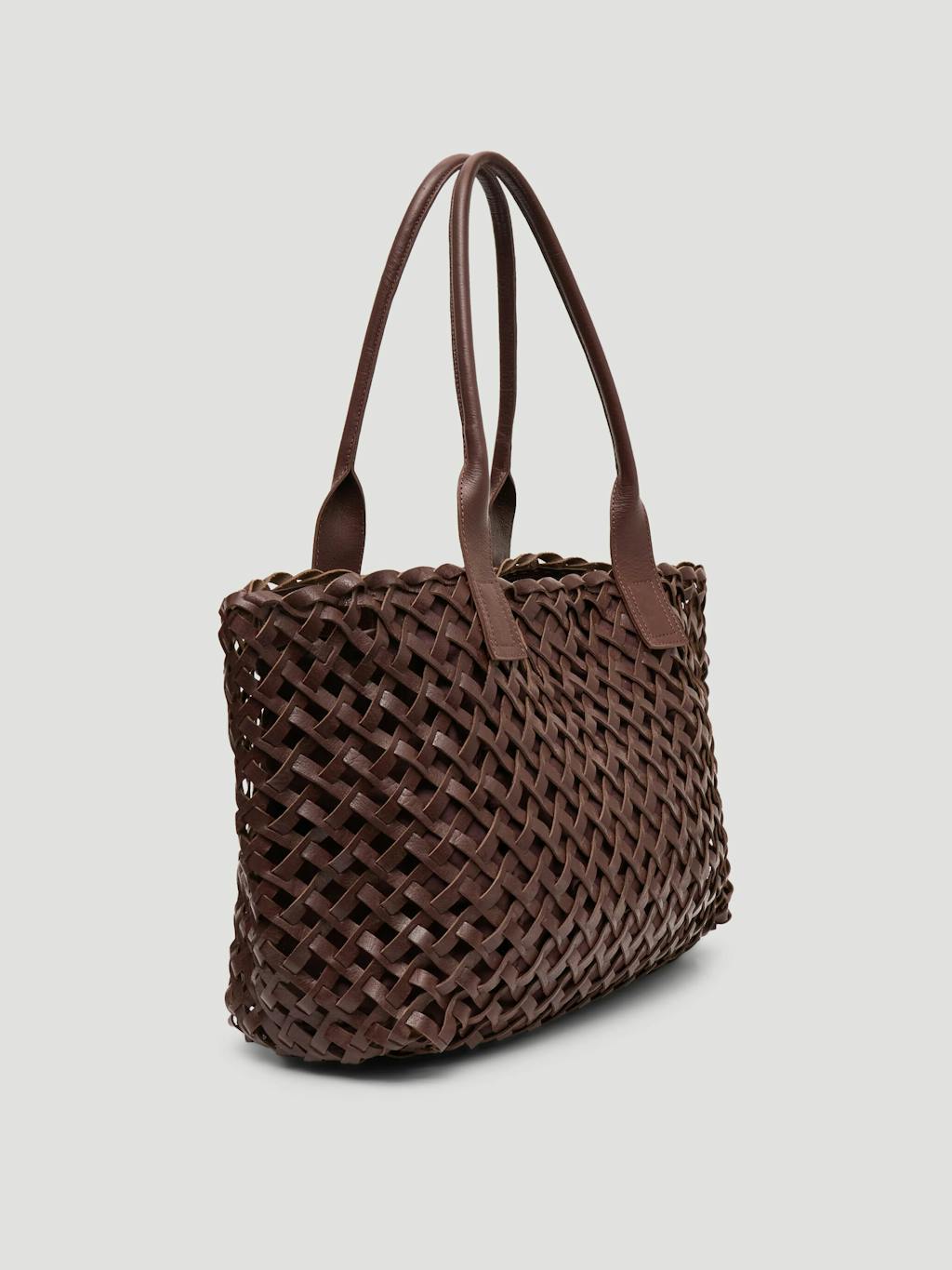 014971-0450-06 Leni Leather Weave Tote Bag