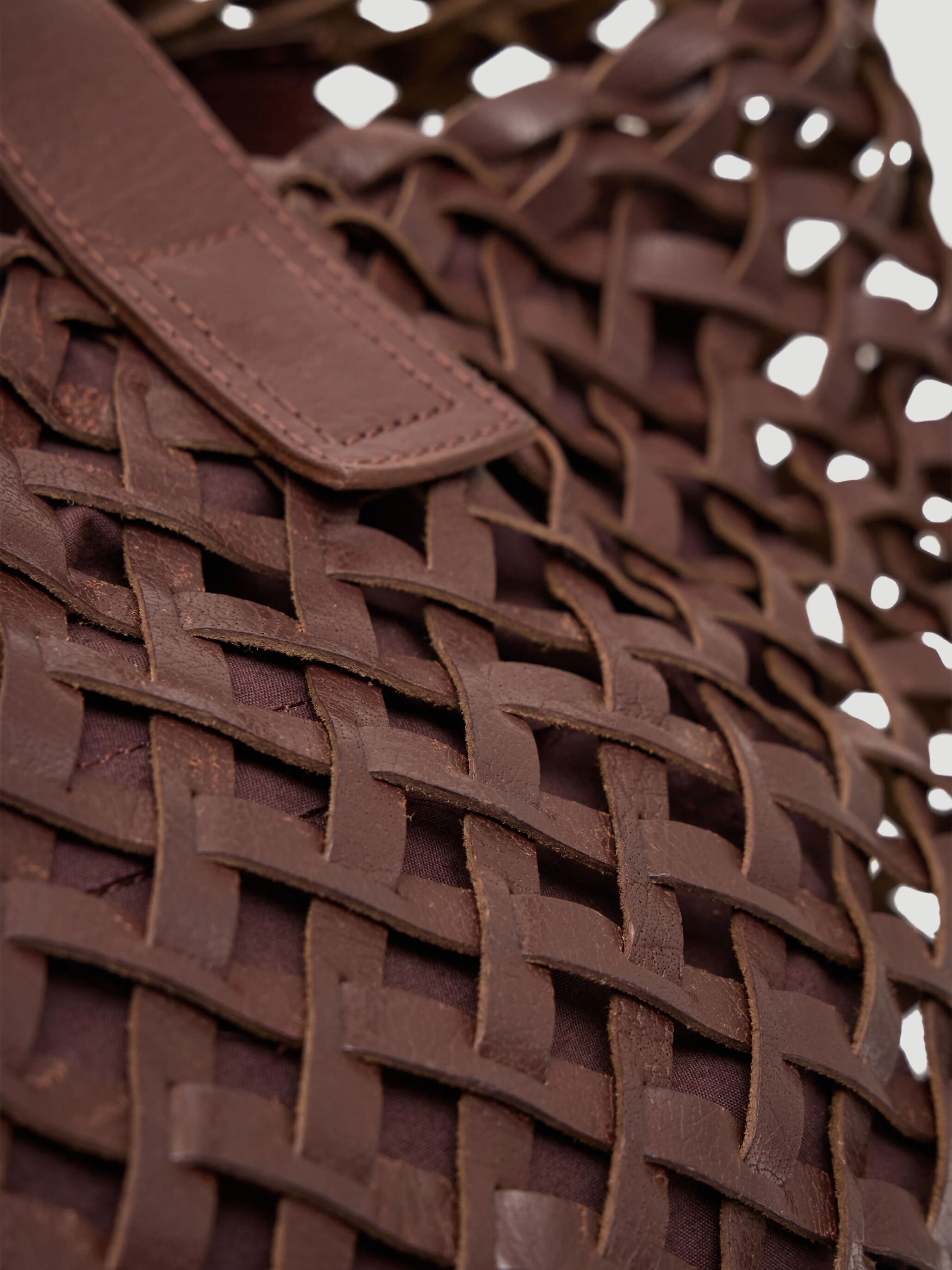 Leni Leather Weave Tote Bag