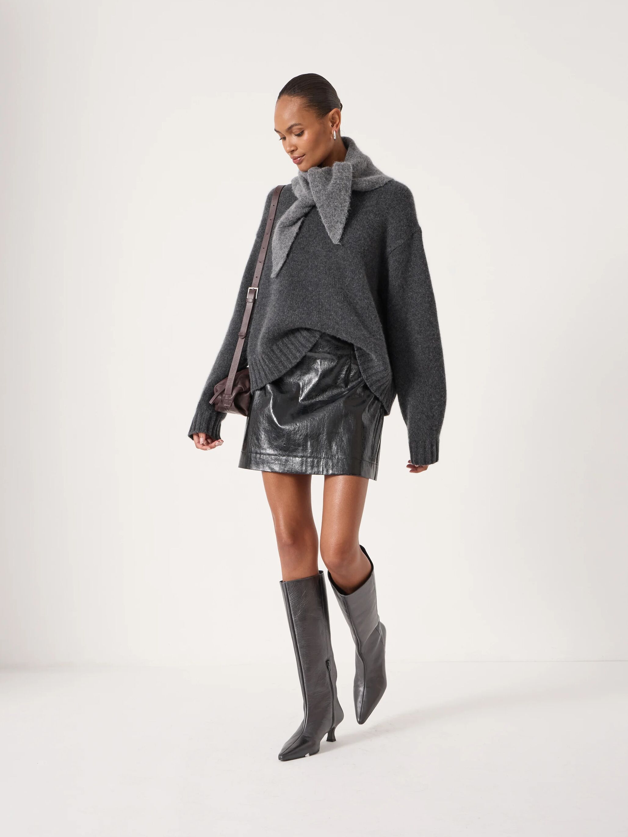 Crackle Patent Mini Skirt