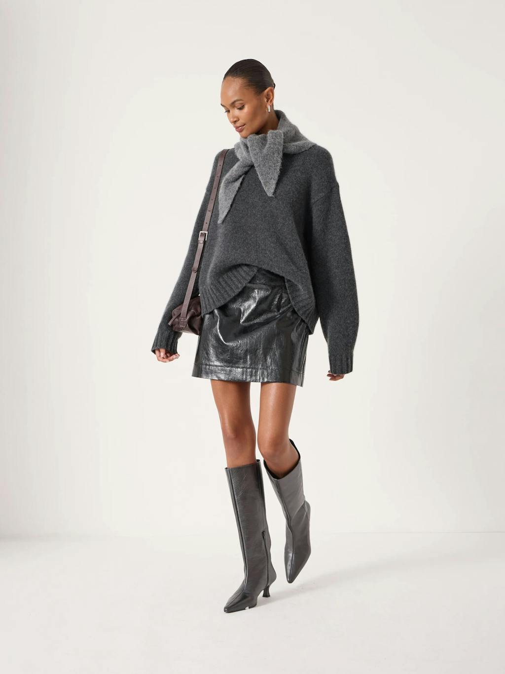 014047-0456-04 Crackle Patent Mini Skirt