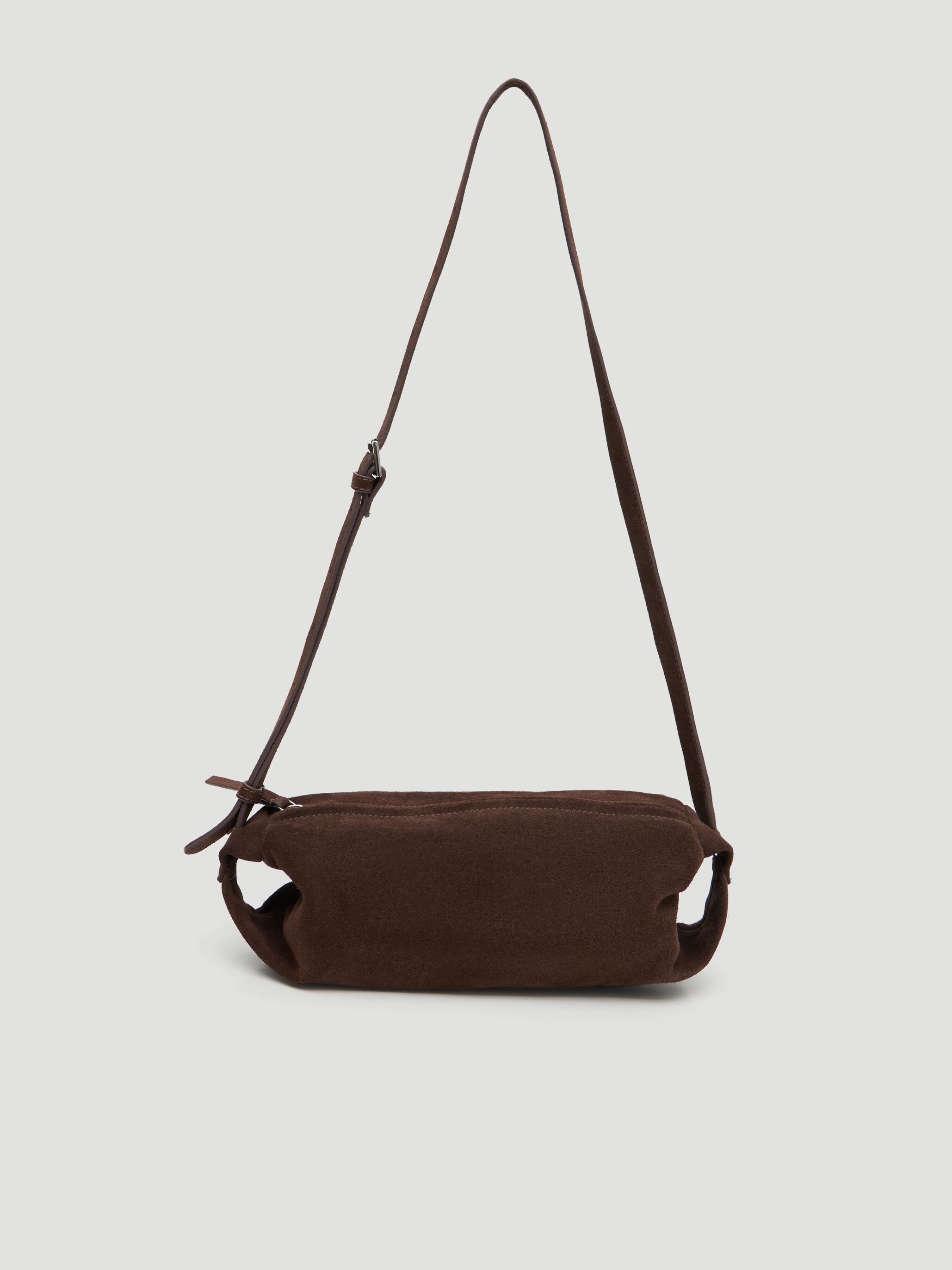 Suede Barrel Bag