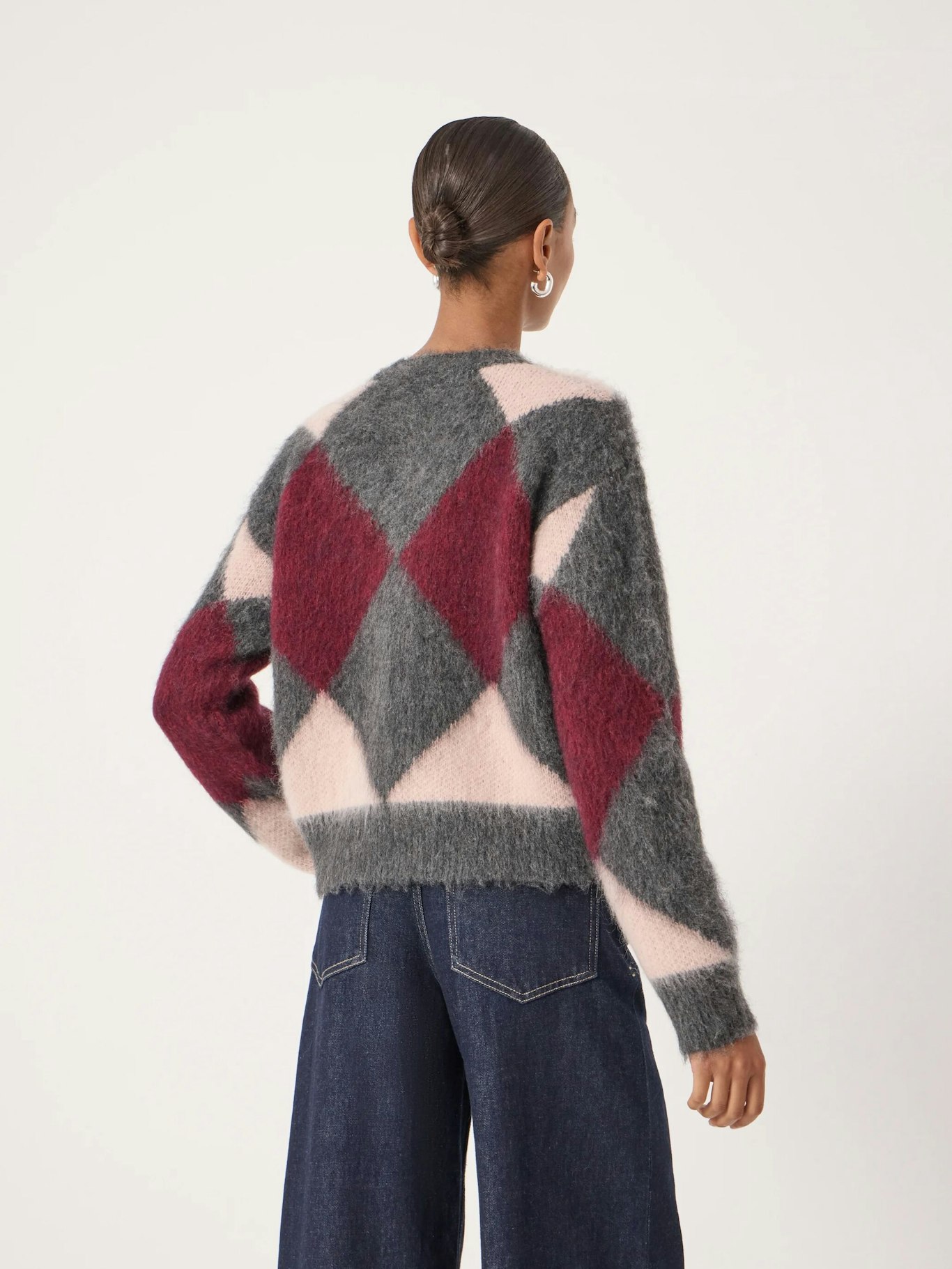 014432-2806-04 Brushed Argyle Alpaca Blend Cardigan