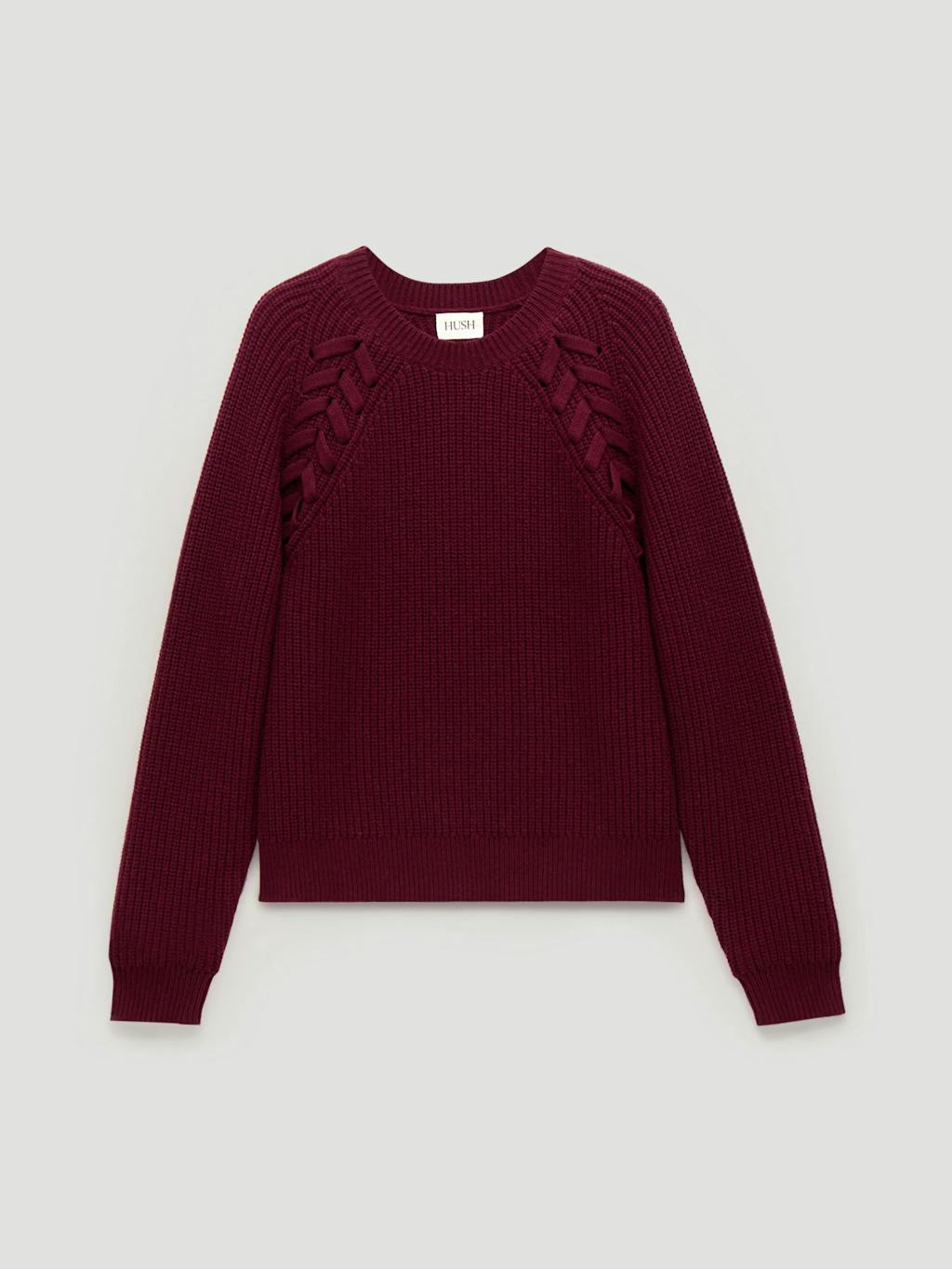 014713-1324-07 Mel Wool Blend Plait Trim Jumper