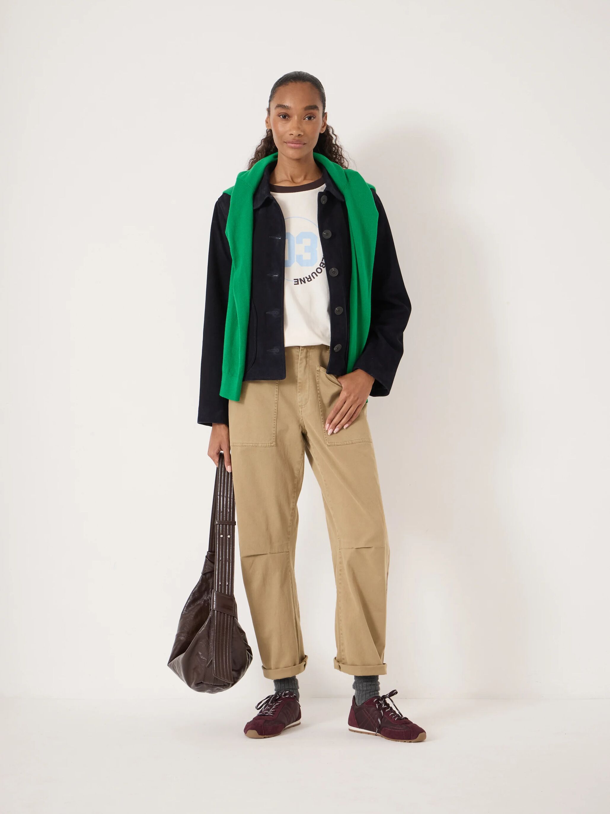 Cordi Barrel Leg Cotton Trousers