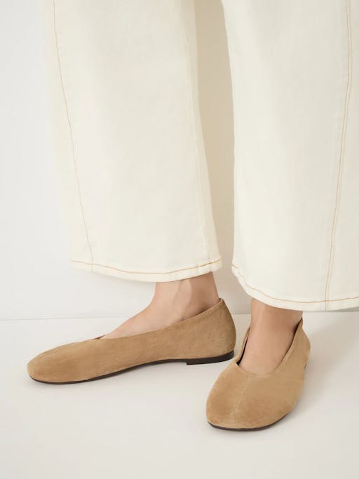 Bertie Round Toe Suede Ballet Flats