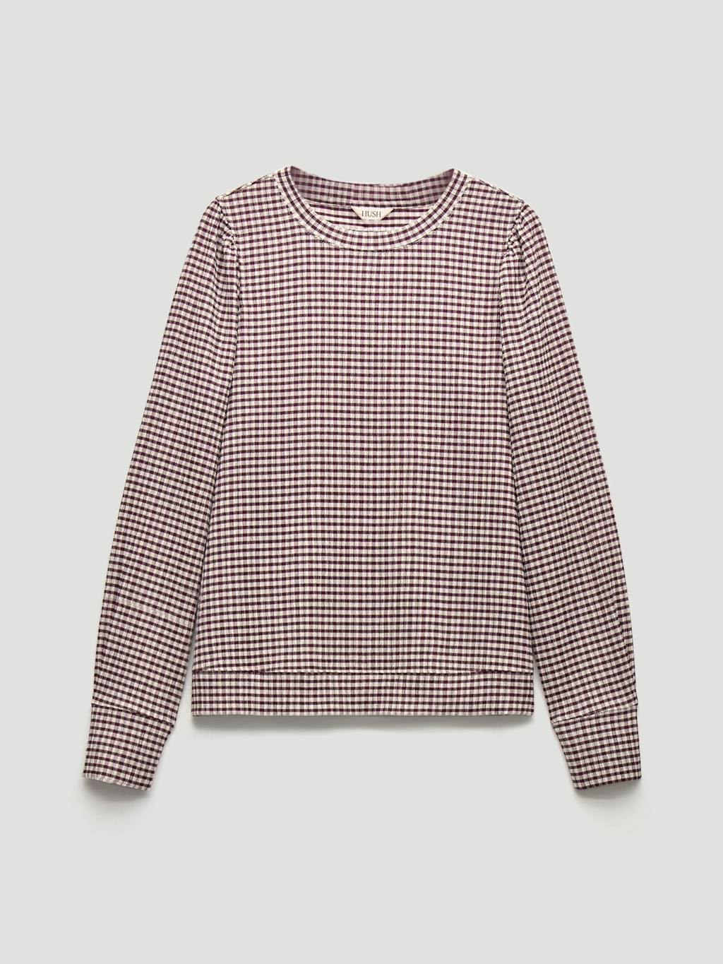 014488-4934-07 Emily Gingham Puff Sleeve Top