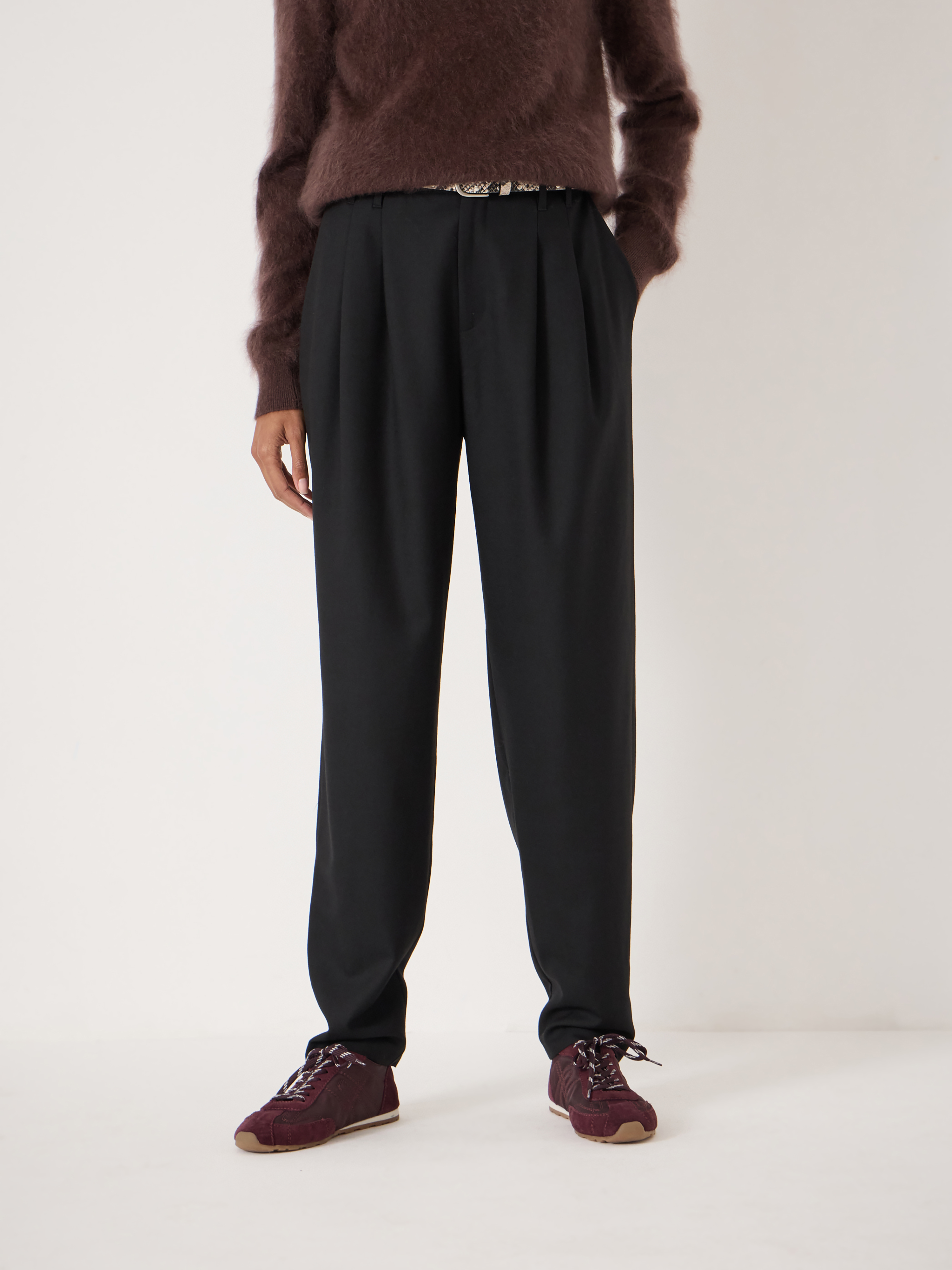 Noa Wool Blend Tapered Leg Trousers