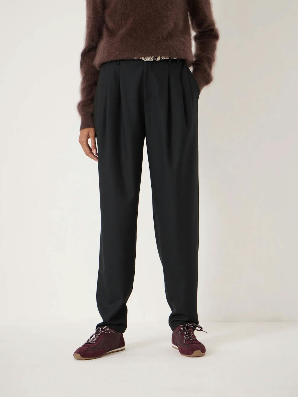 014291-0456-02 Noa Wool Blend Tapered Leg Trousers