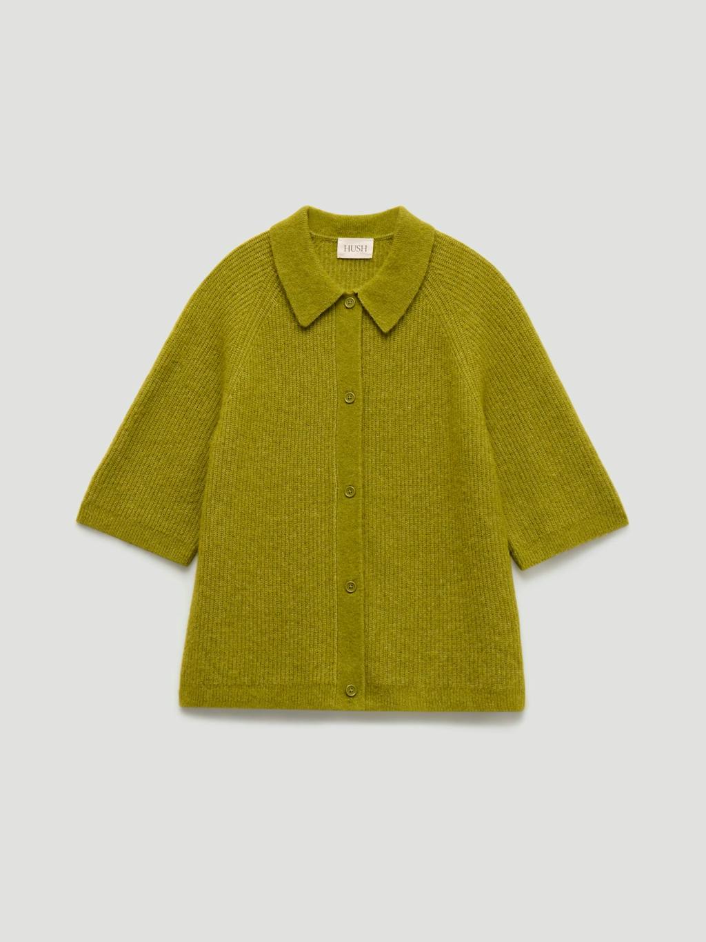 014277-3431-07 Jinny Wool Blend Short Sleeve Cardigan