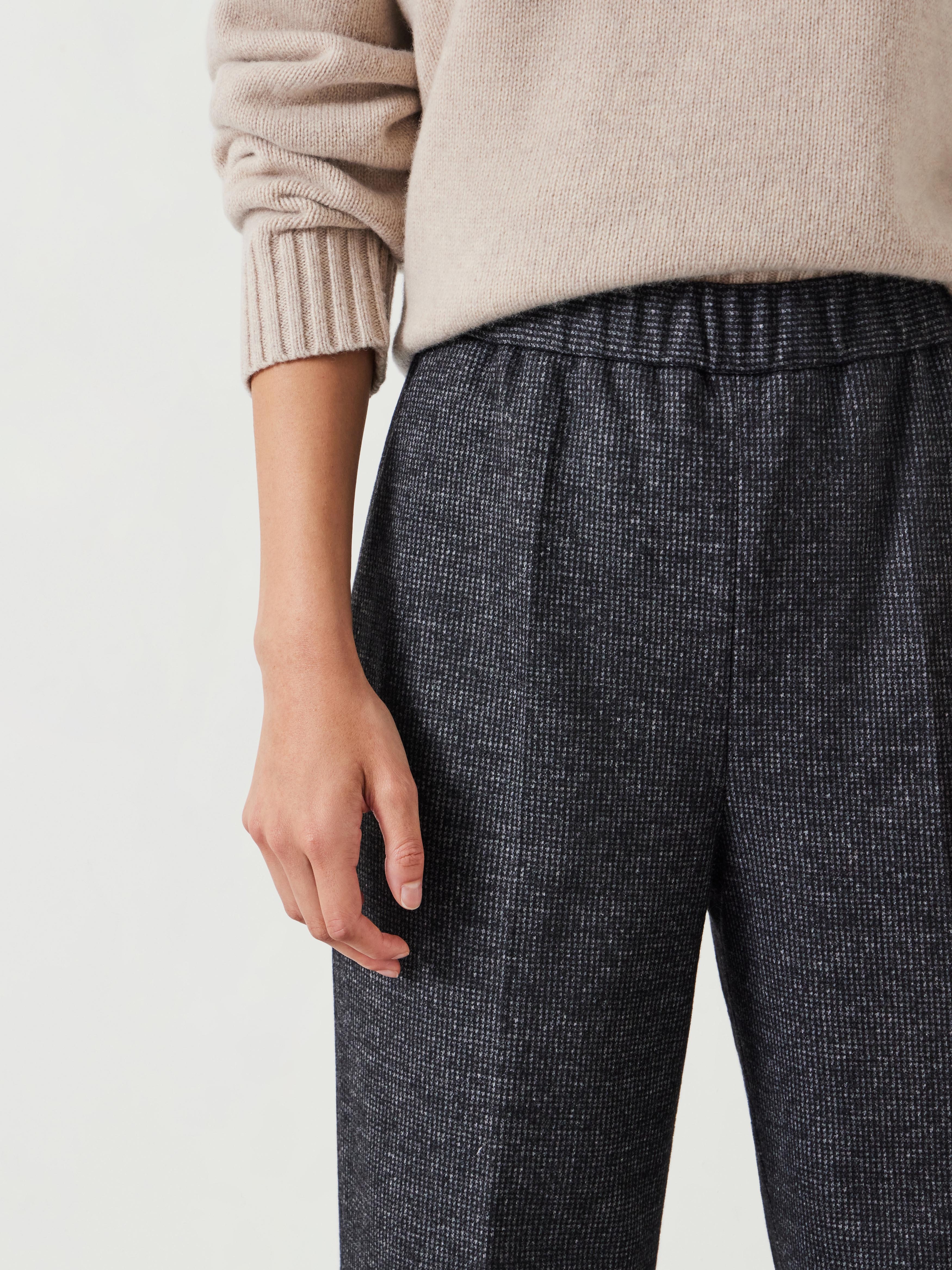 Eliz Slim Wool Blend Check Trousers